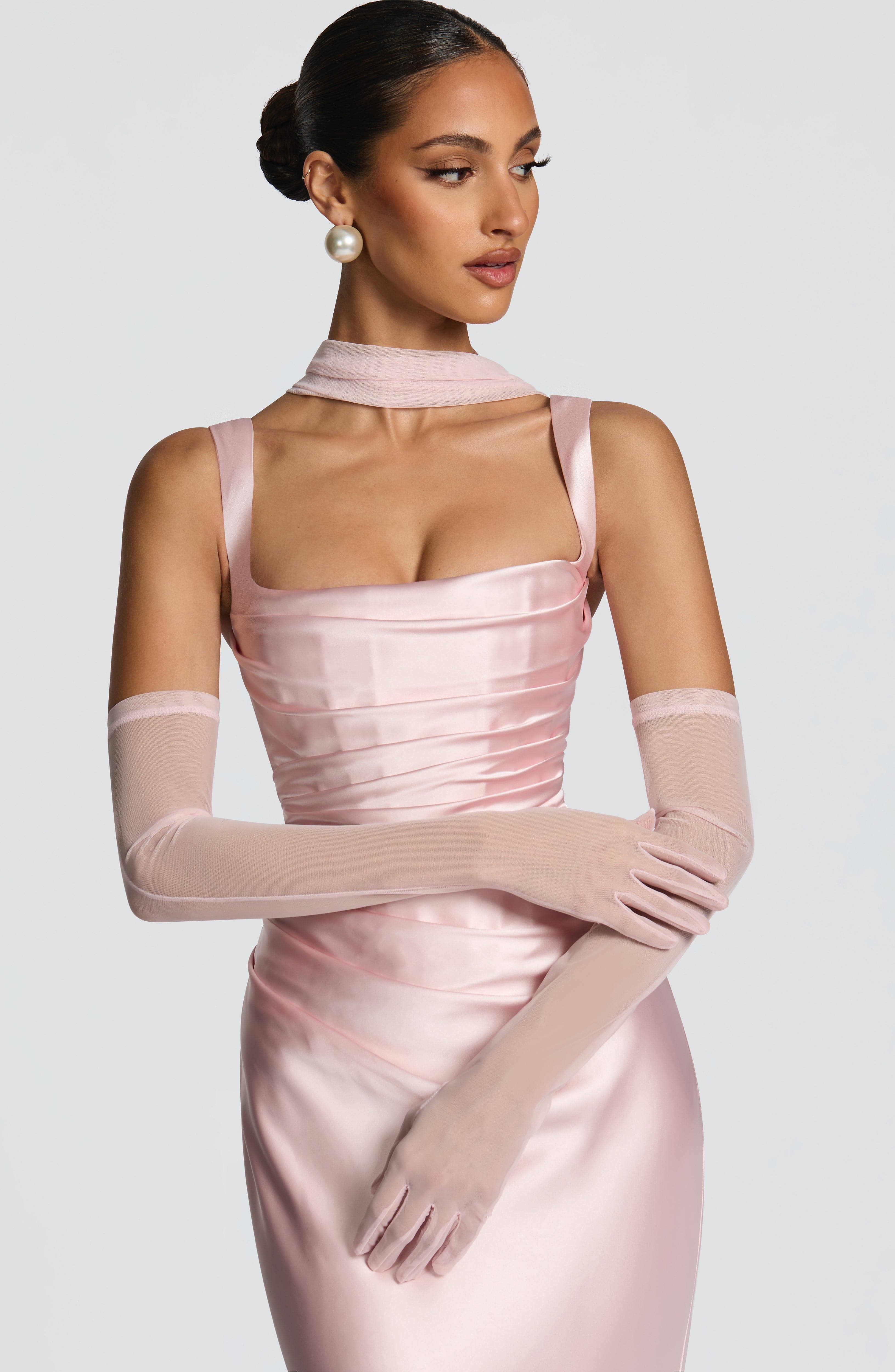 Calanthe Pembe Maxi Elbise