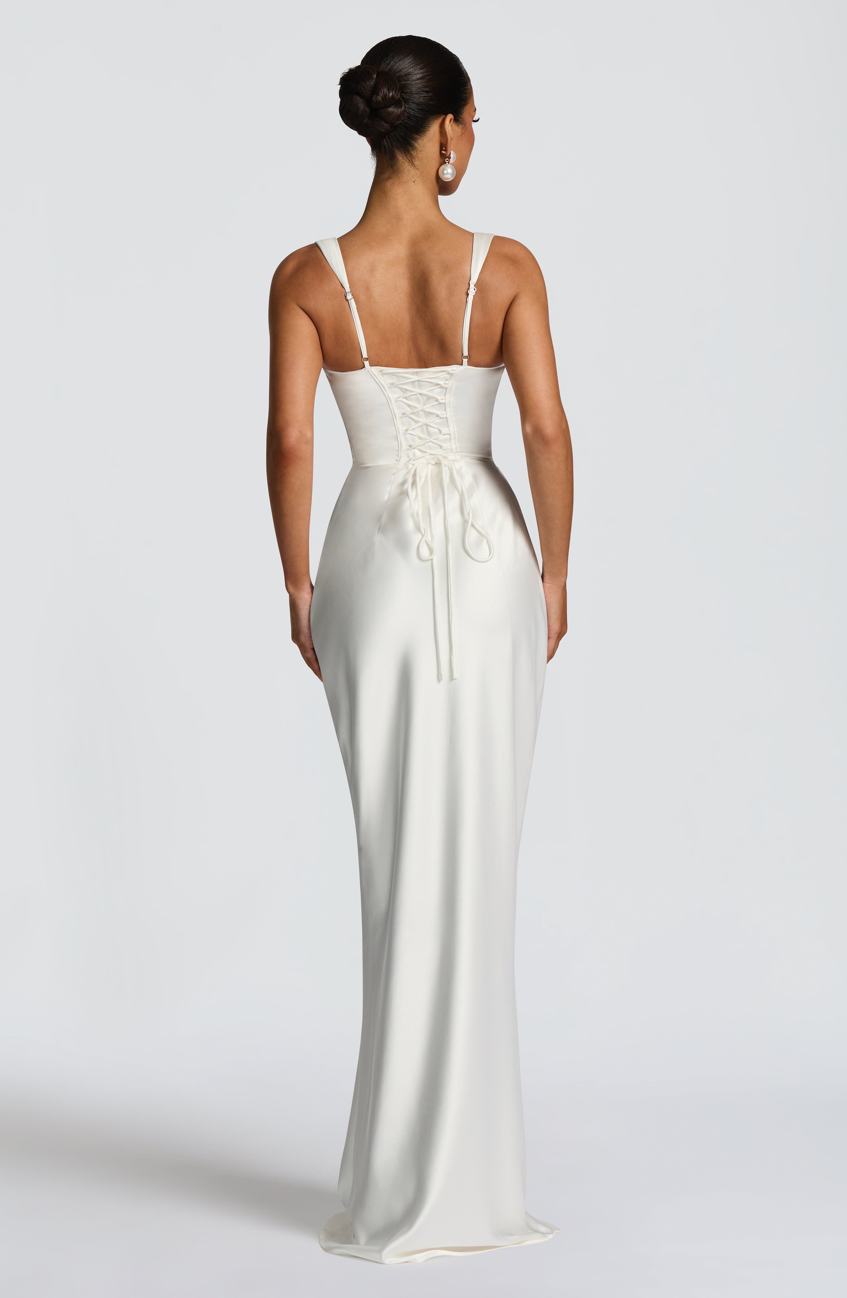 Calanthe Maxi Krem Elbise