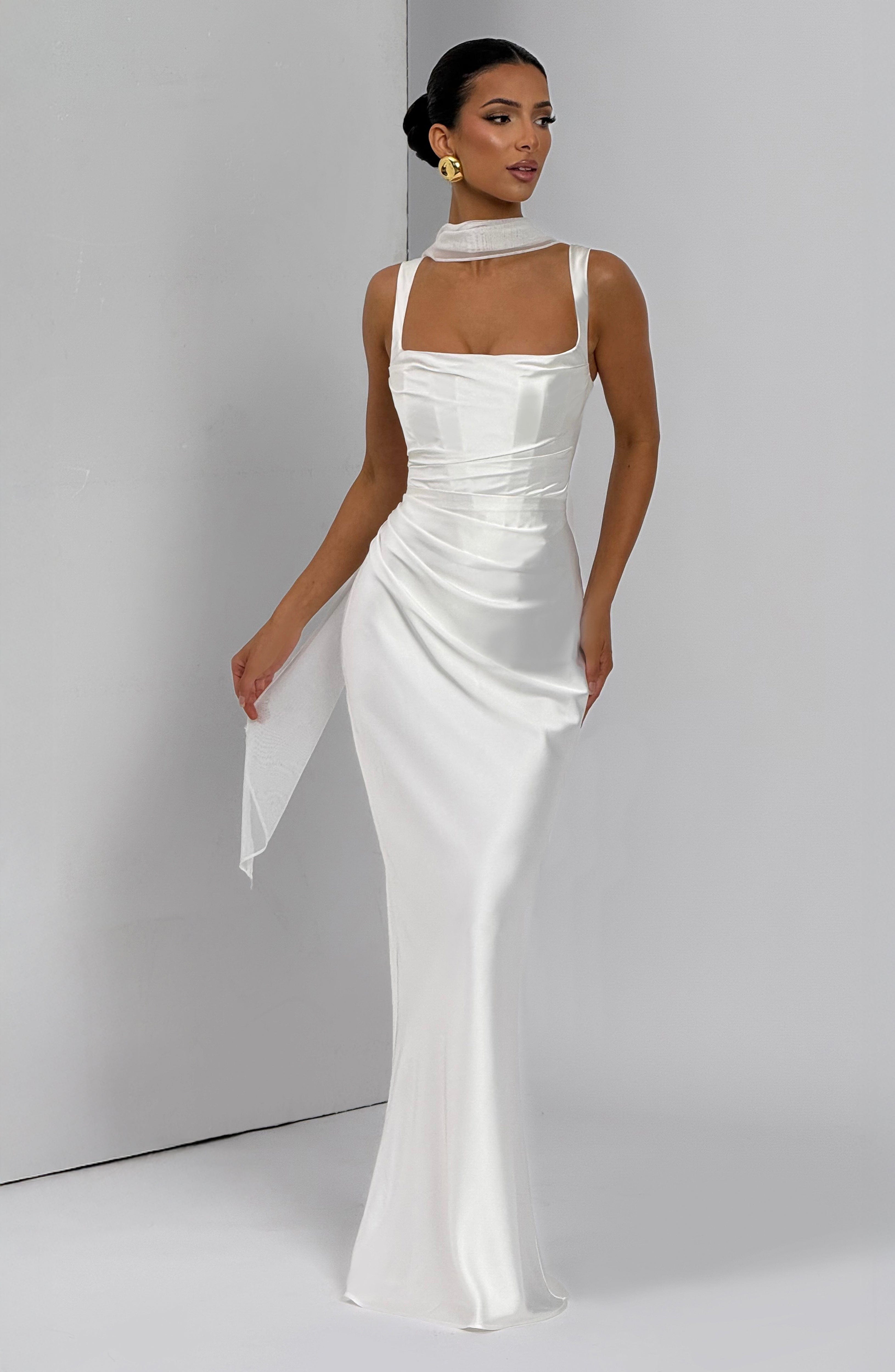 Calanthe Maxi Krem Elbise