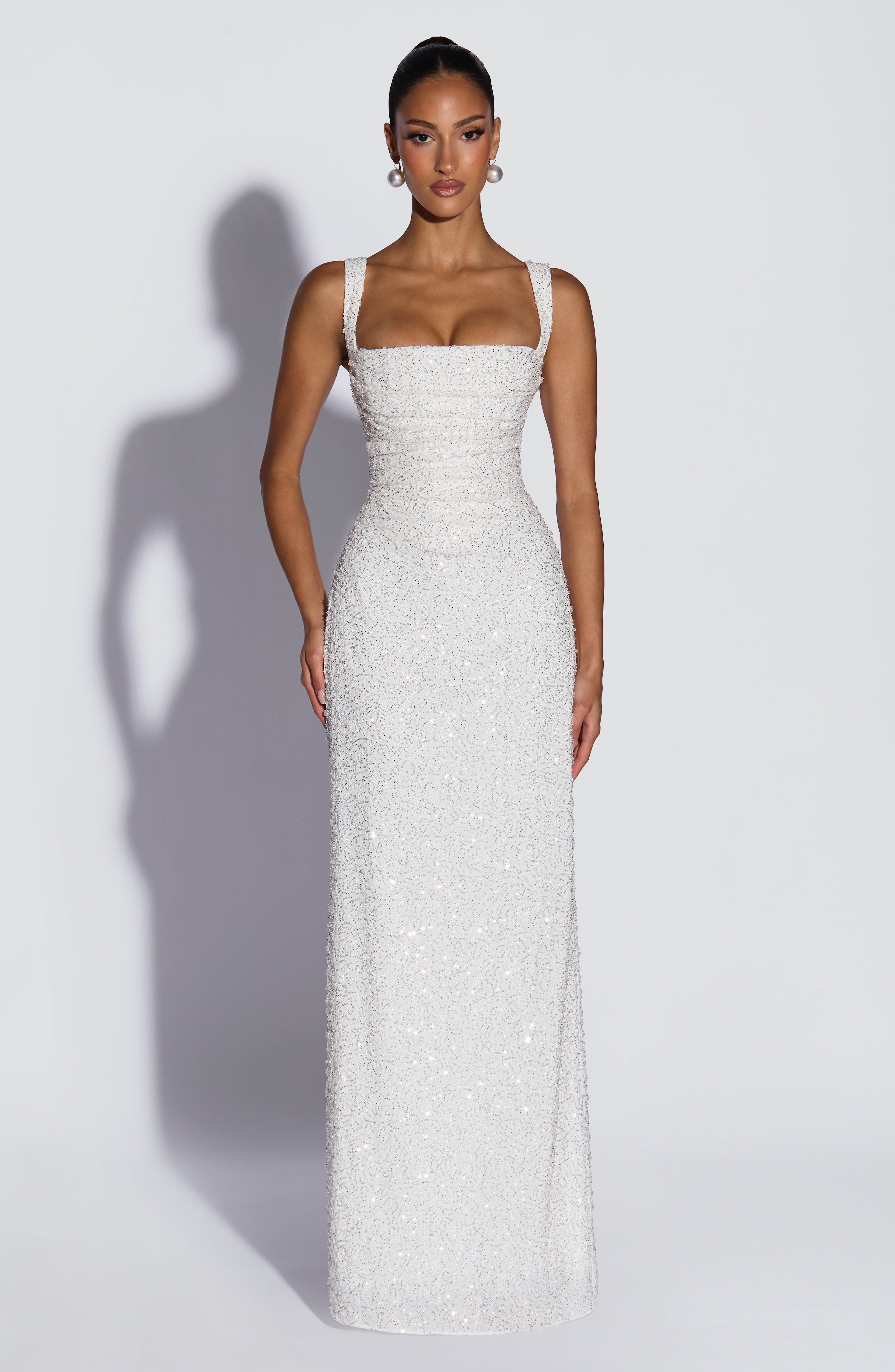 Calanthe Maxi Ekru Elbise