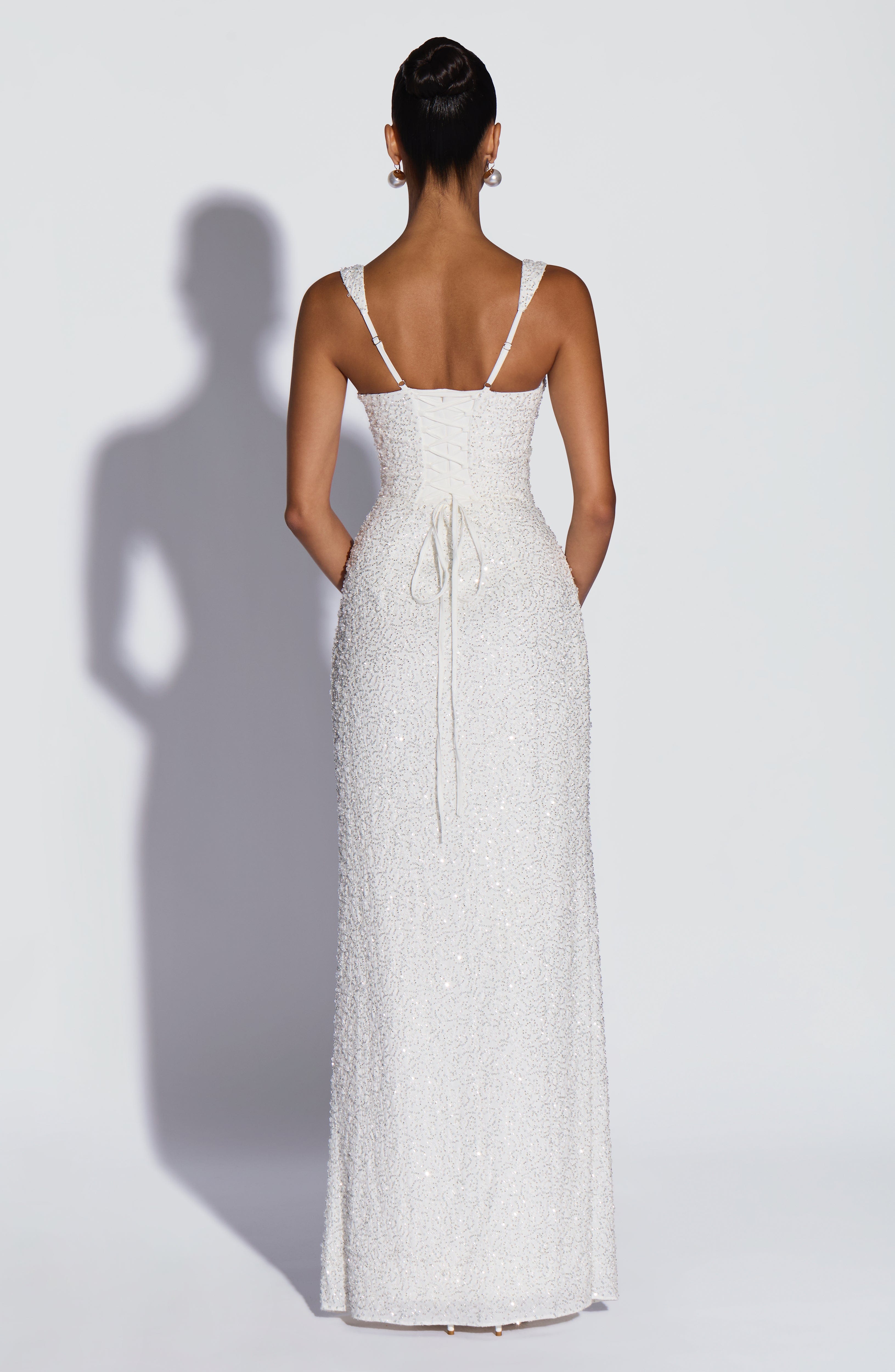 Calanthe Maxi Ekru Elbise