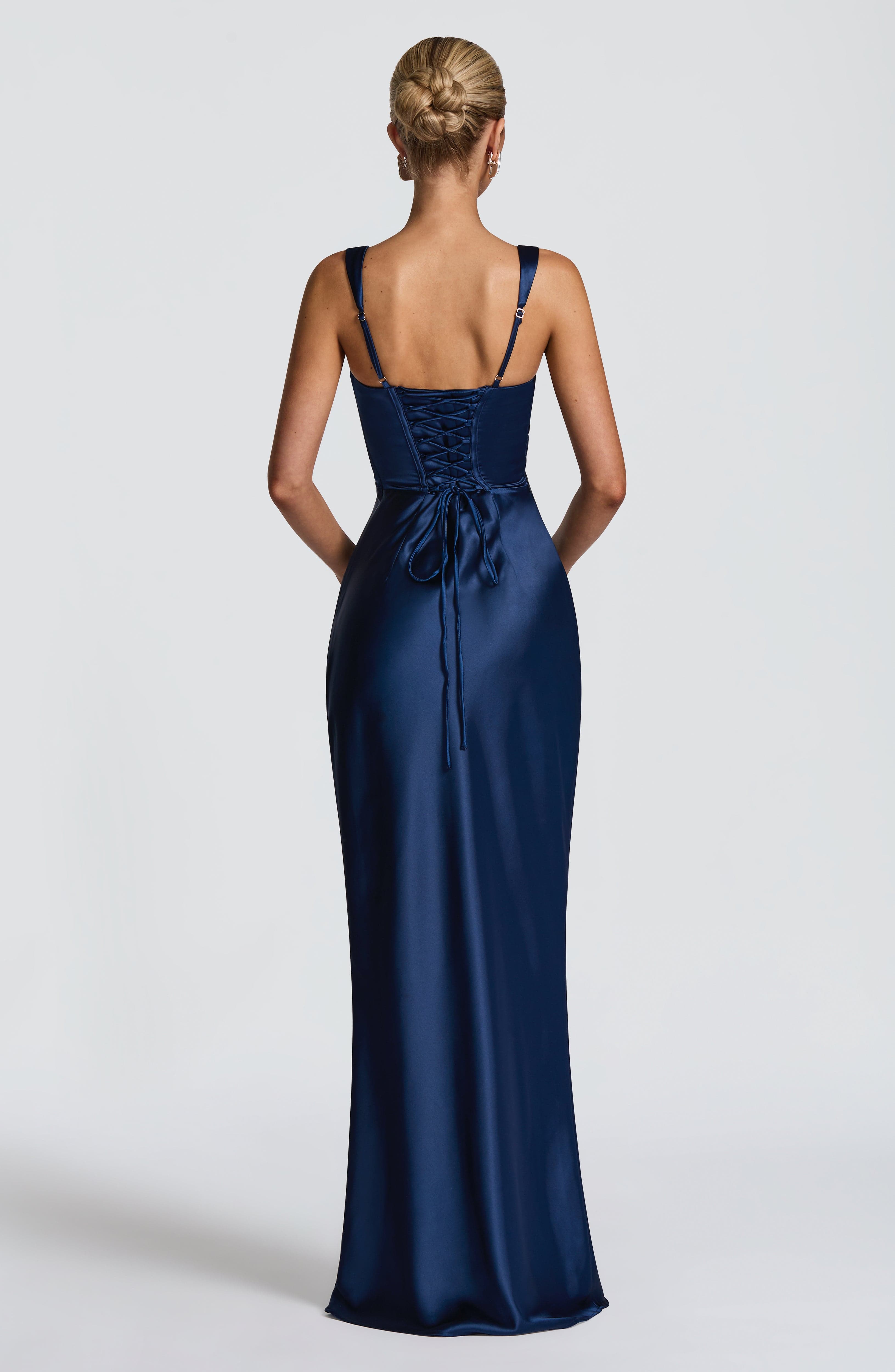 Calanthe Lacivert Maxi Elbise