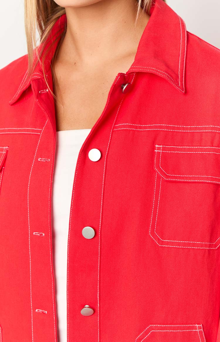 Callie Kırmızı Denim Ceket