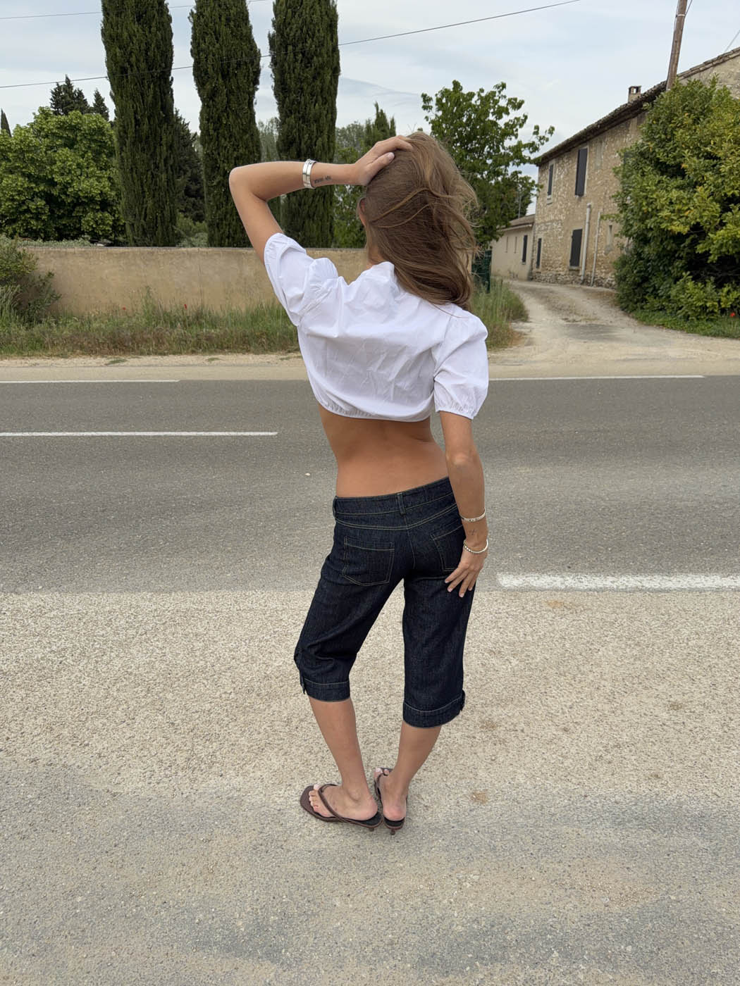 Alberita Mavi Capri Pantolon