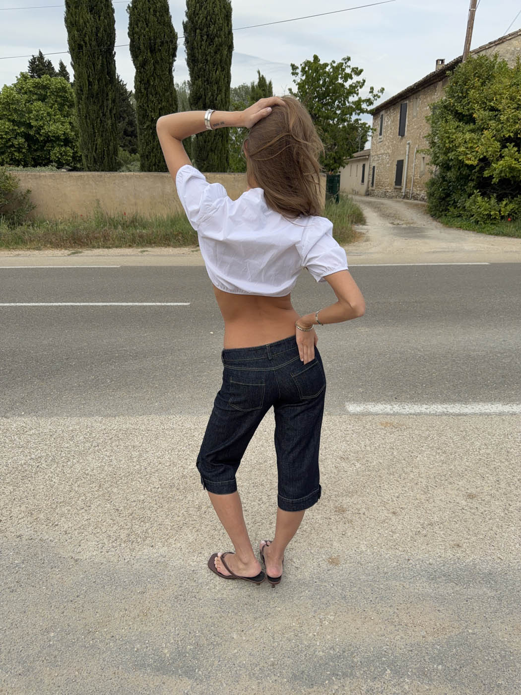 Alberita Mavi Capri Pantolon