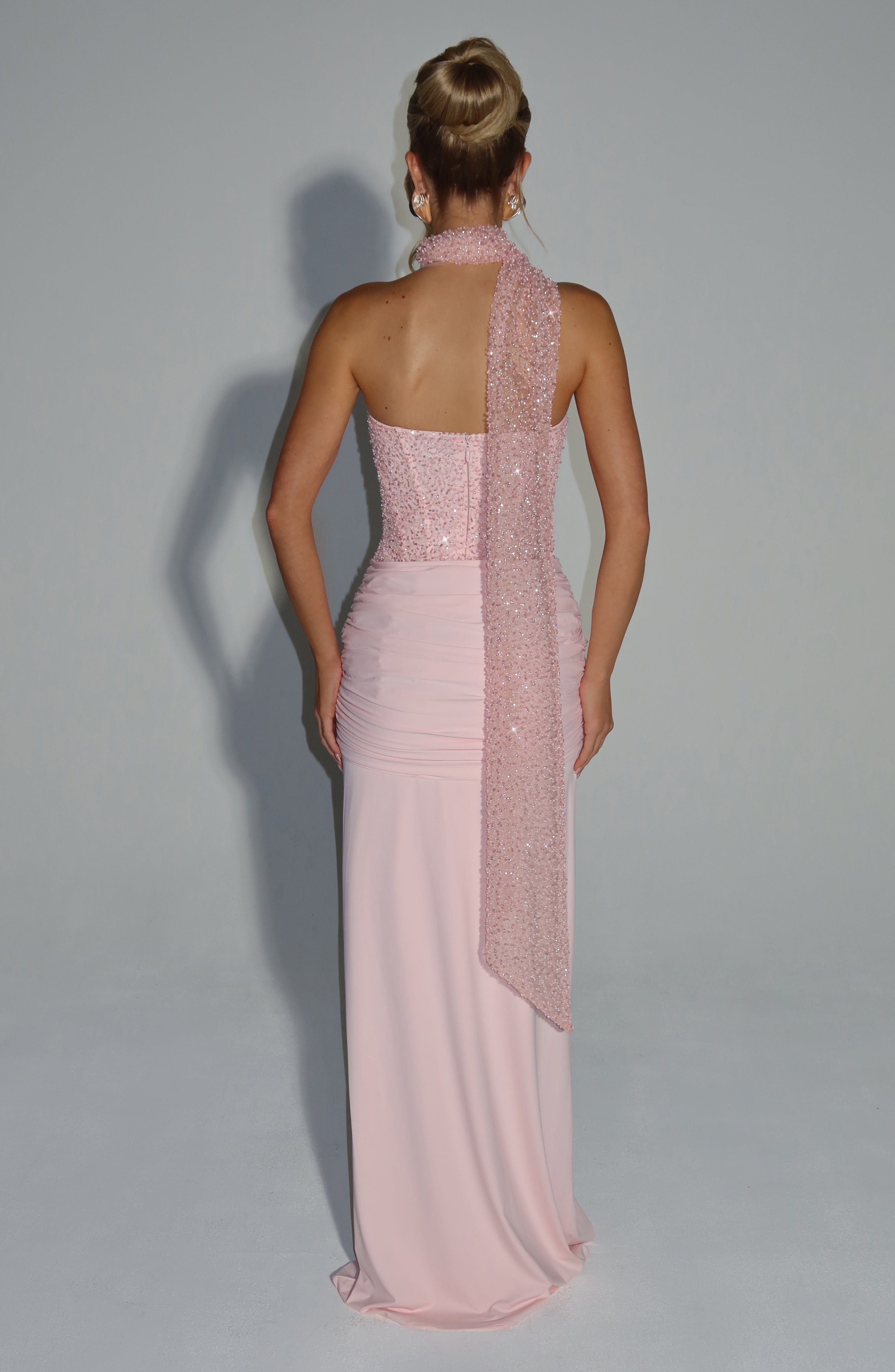 Carina Pembe Maxi Elbise