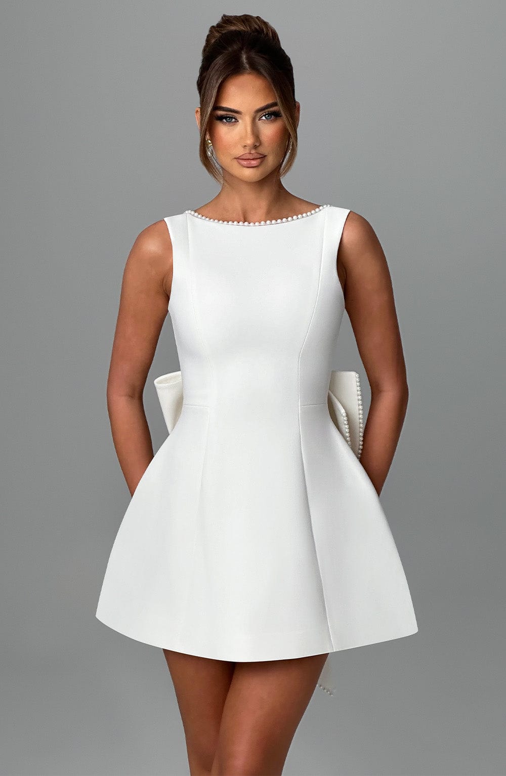 Carrie Mini Krem Elbise