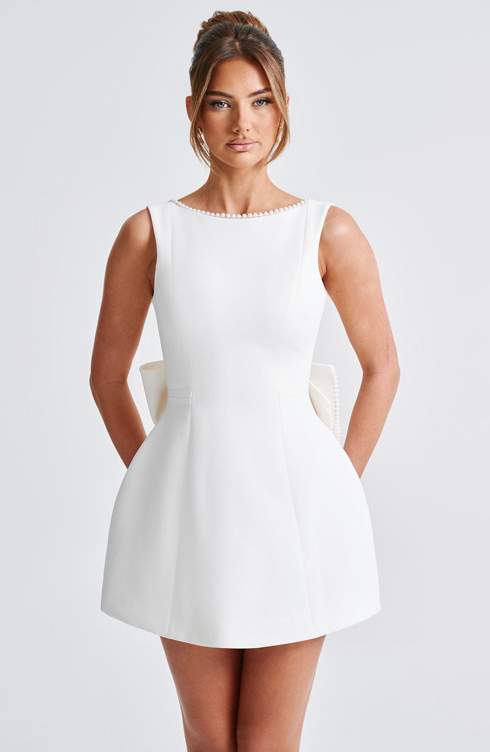 Carrie Mini Krem Elbise