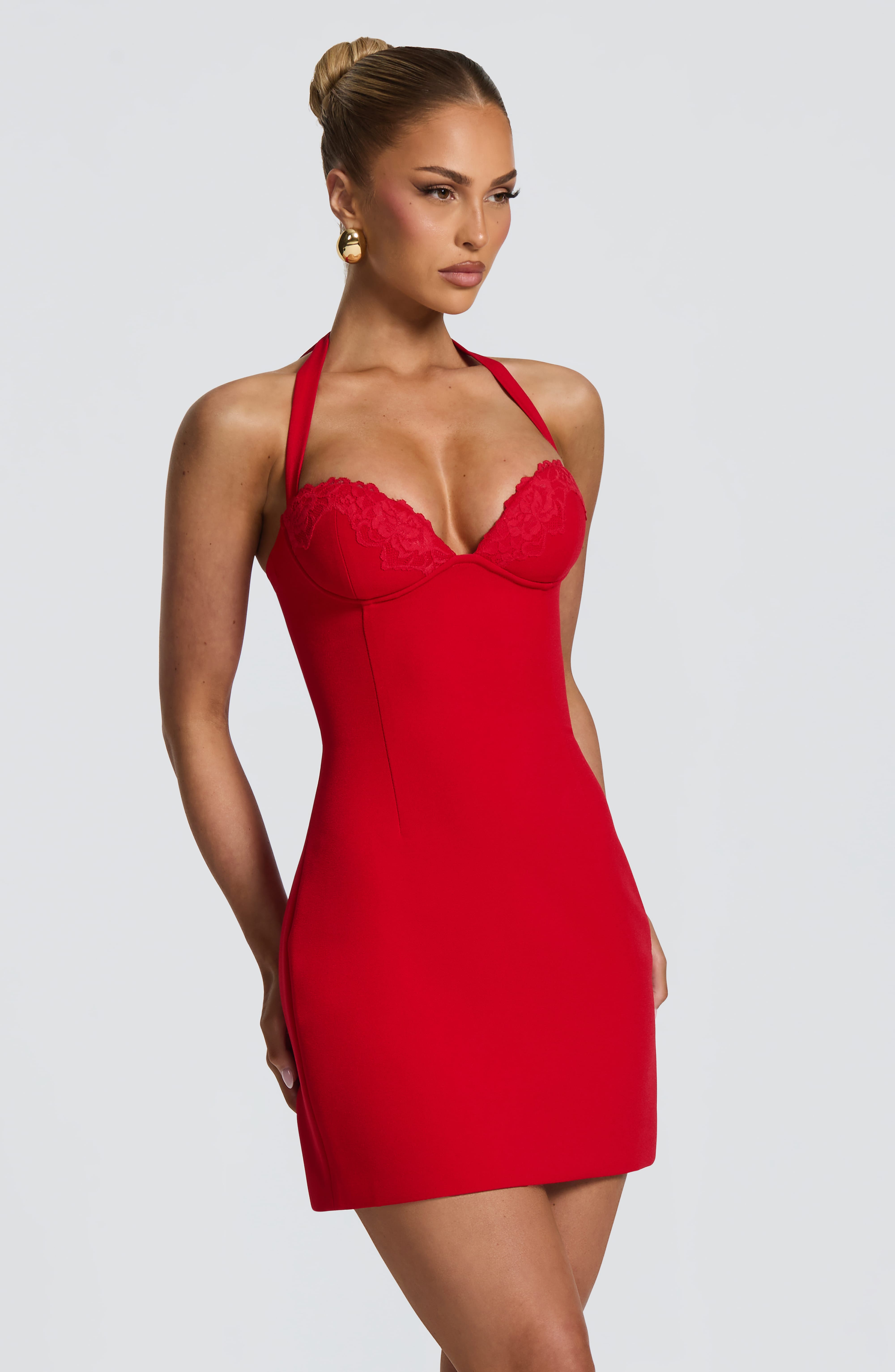 Kırmızı Cassia Mini Elbise