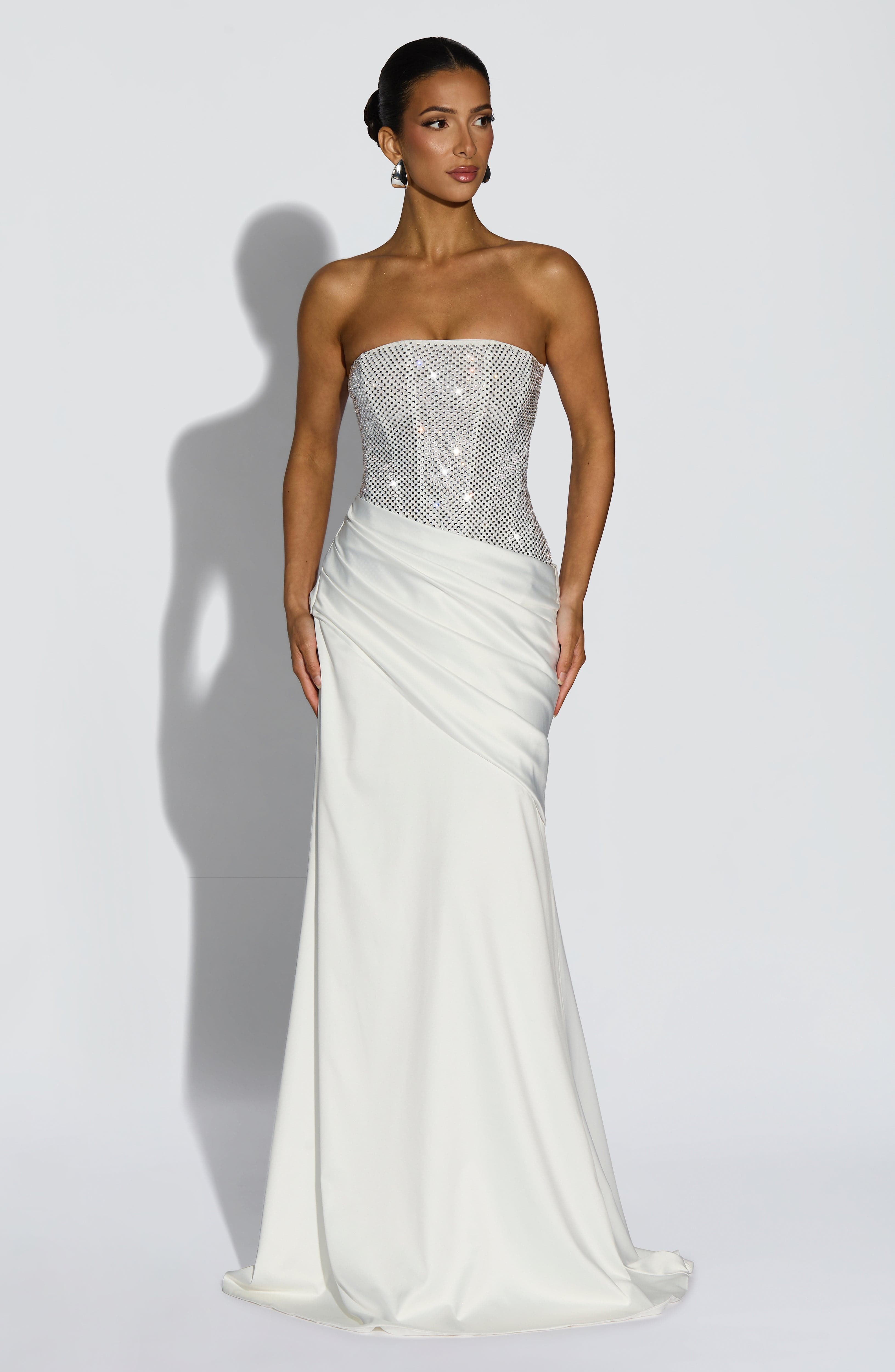 Celestia Maxi Krem Elbise