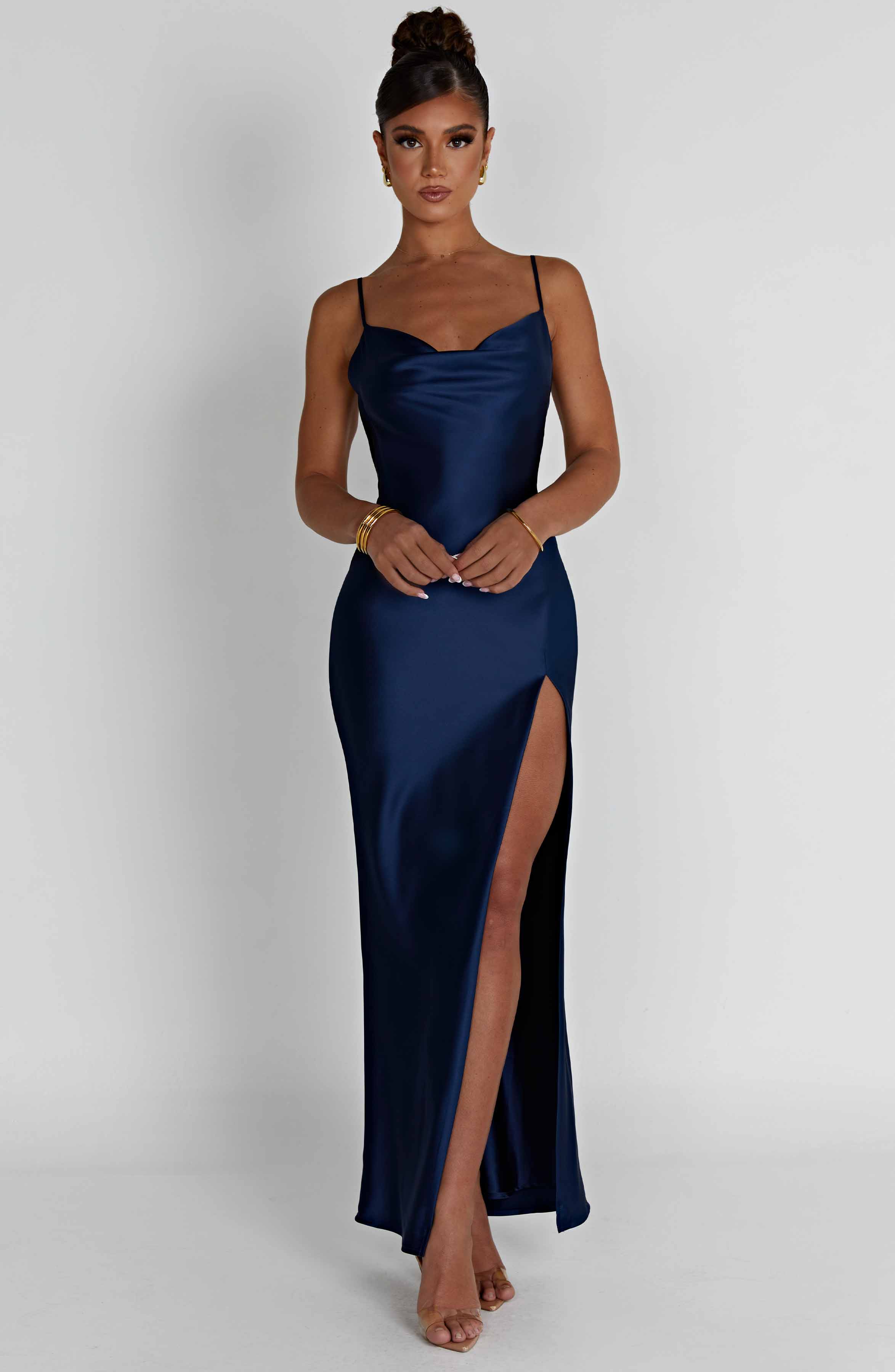 Celestina Lacivert Maxi Elbise
