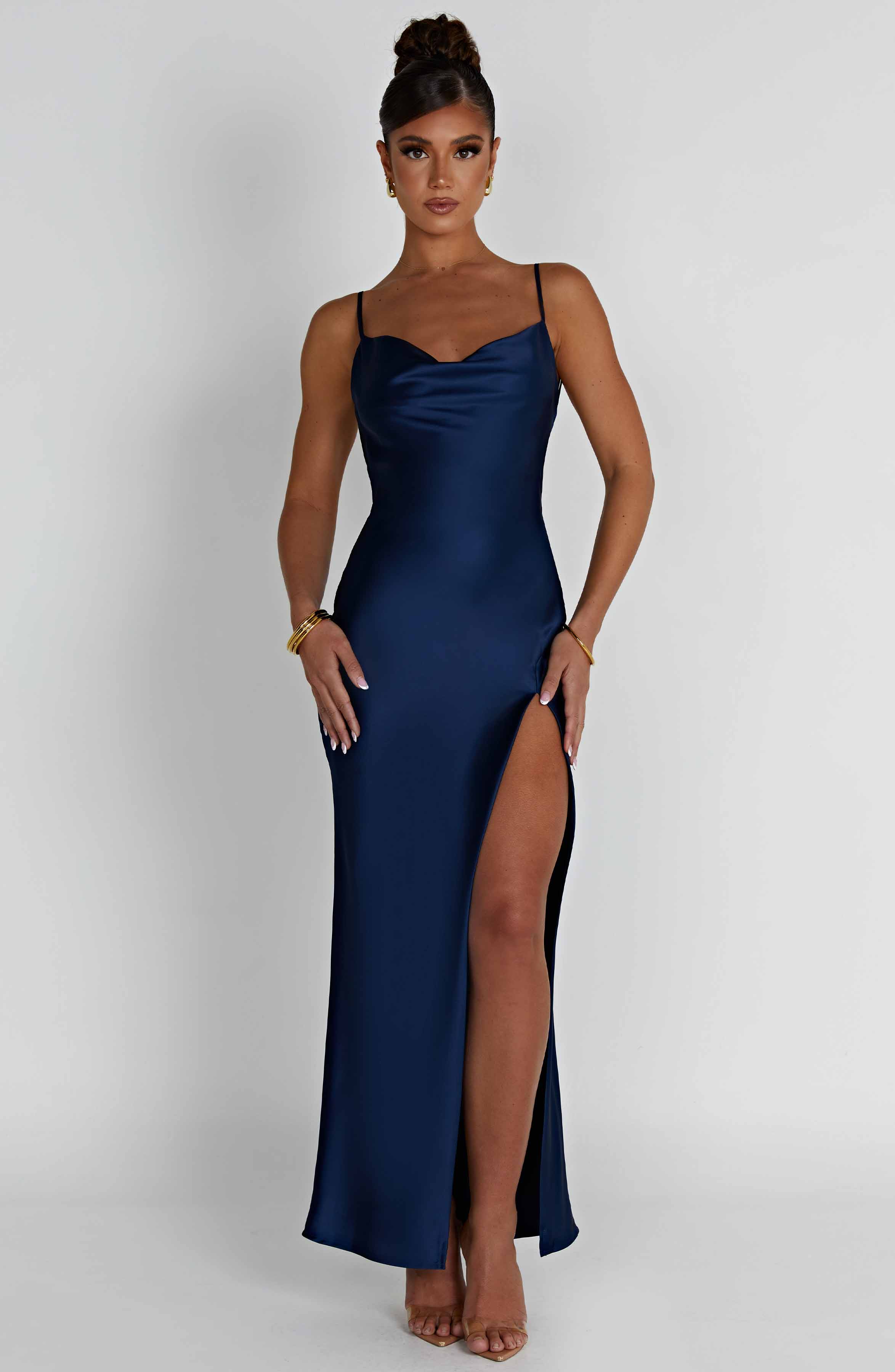 Celestina Lacivert Maxi Elbise