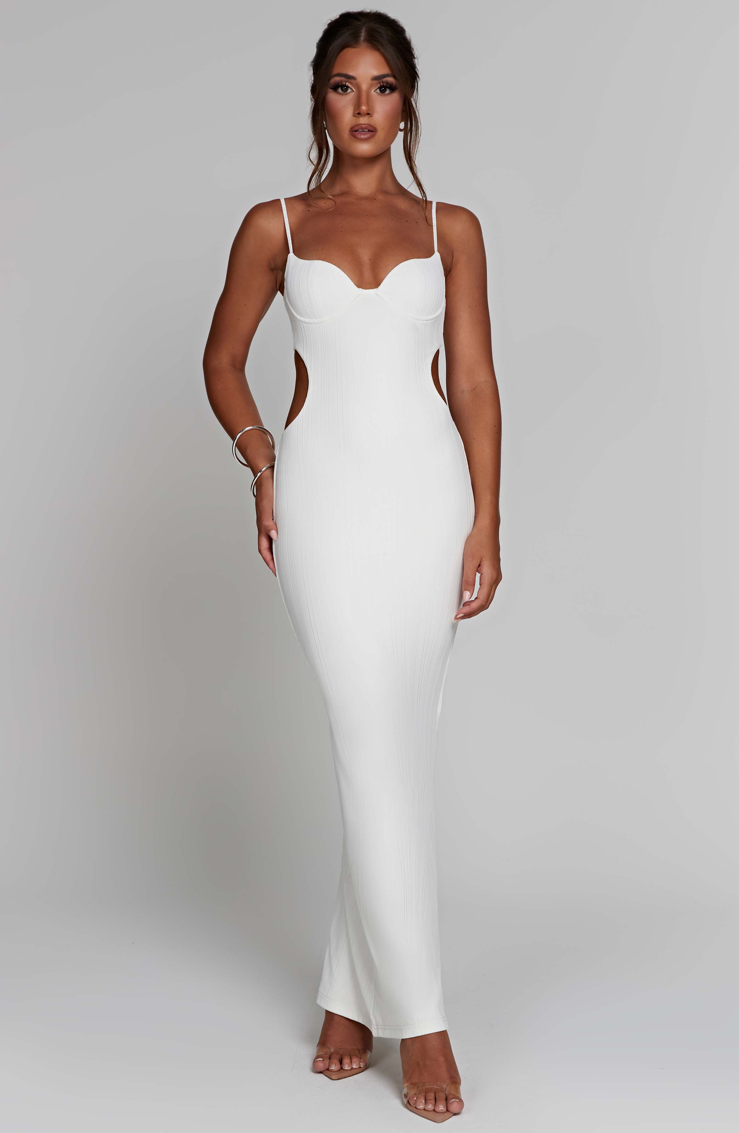 Celine Beyaz Maxi Elbise