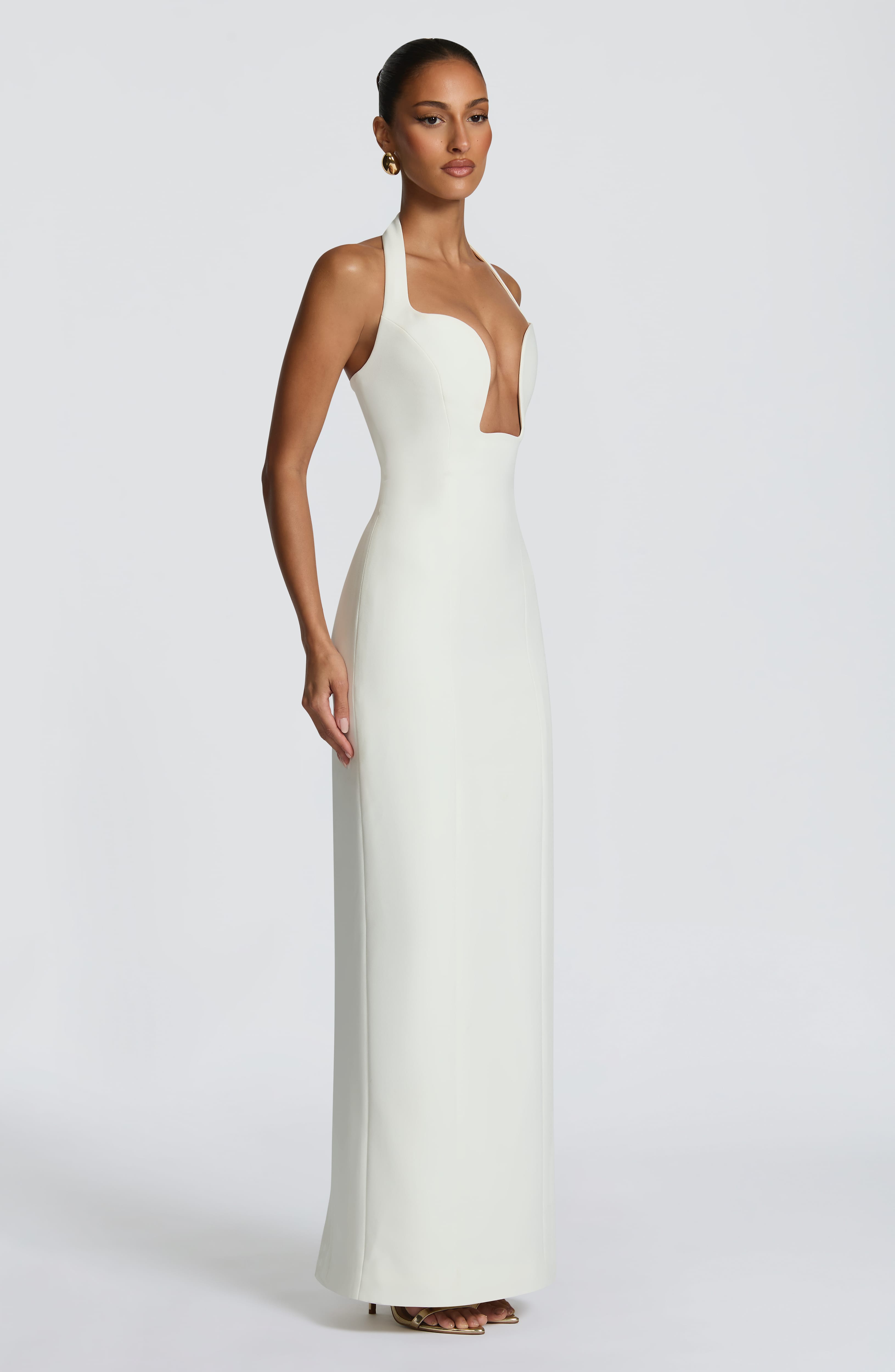 Charlotte Maxi Krem Elbise