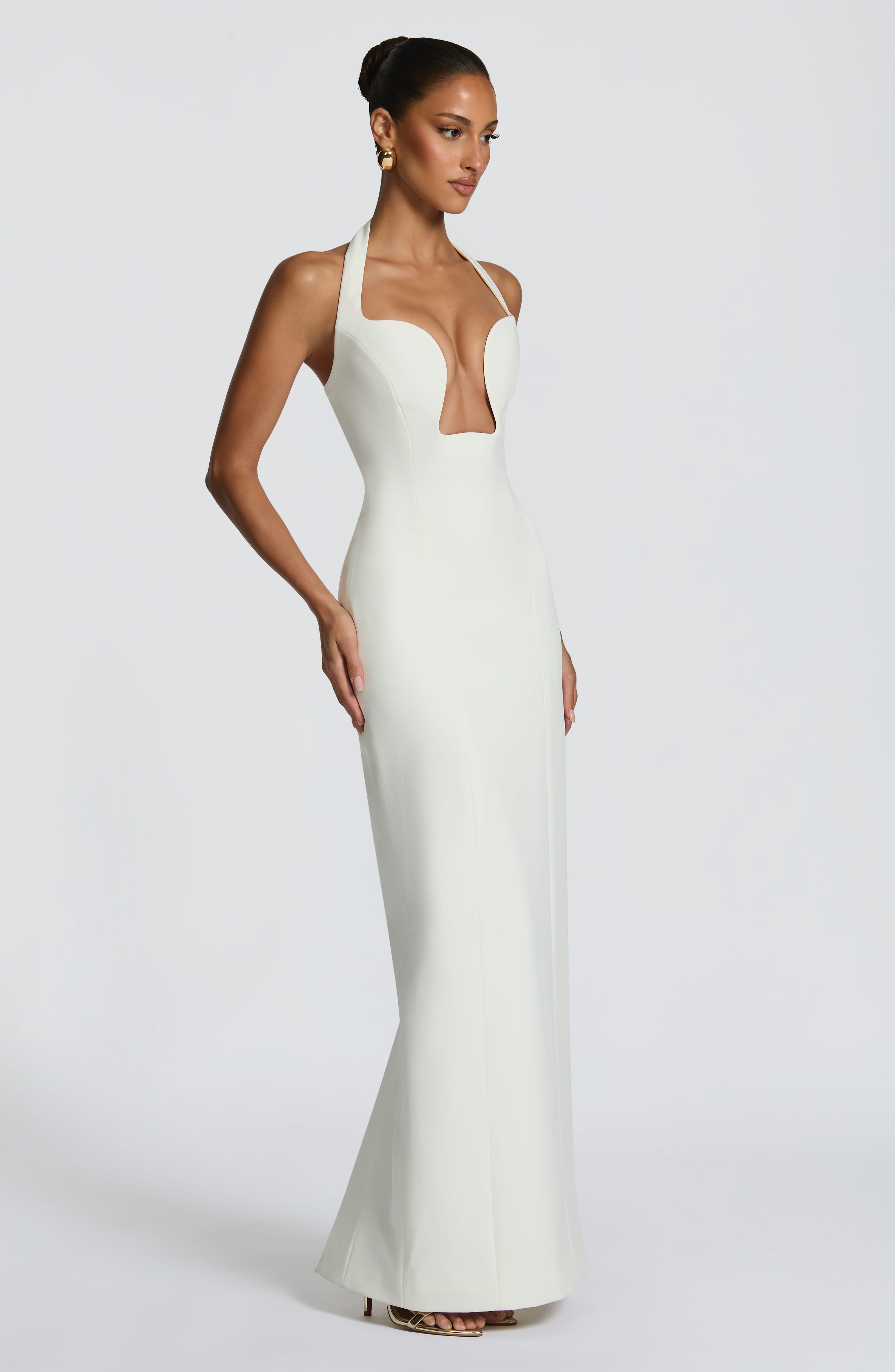 Charlotte Maxi Krem Elbise