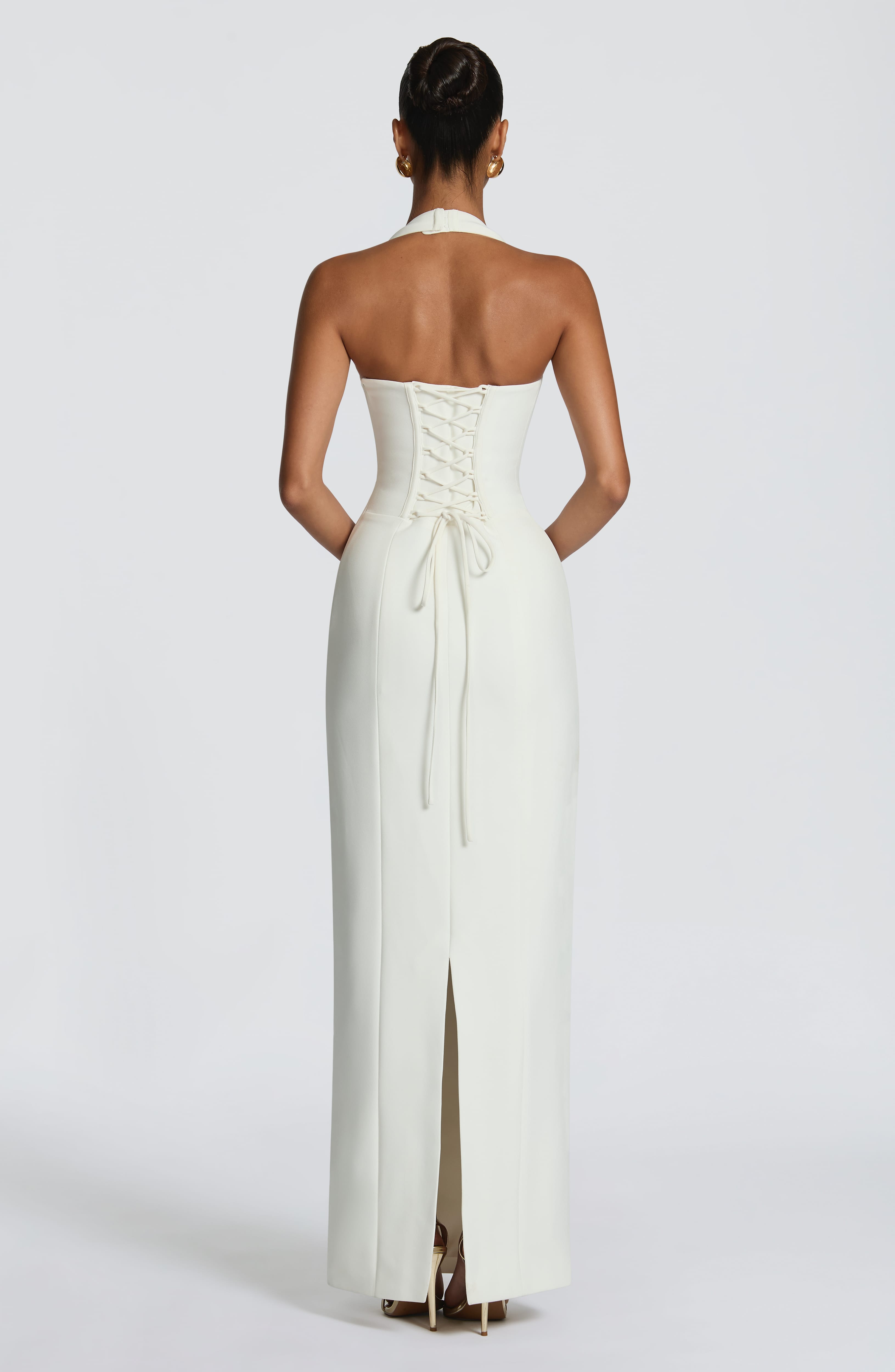 Charlotte Maxi Krem Elbise