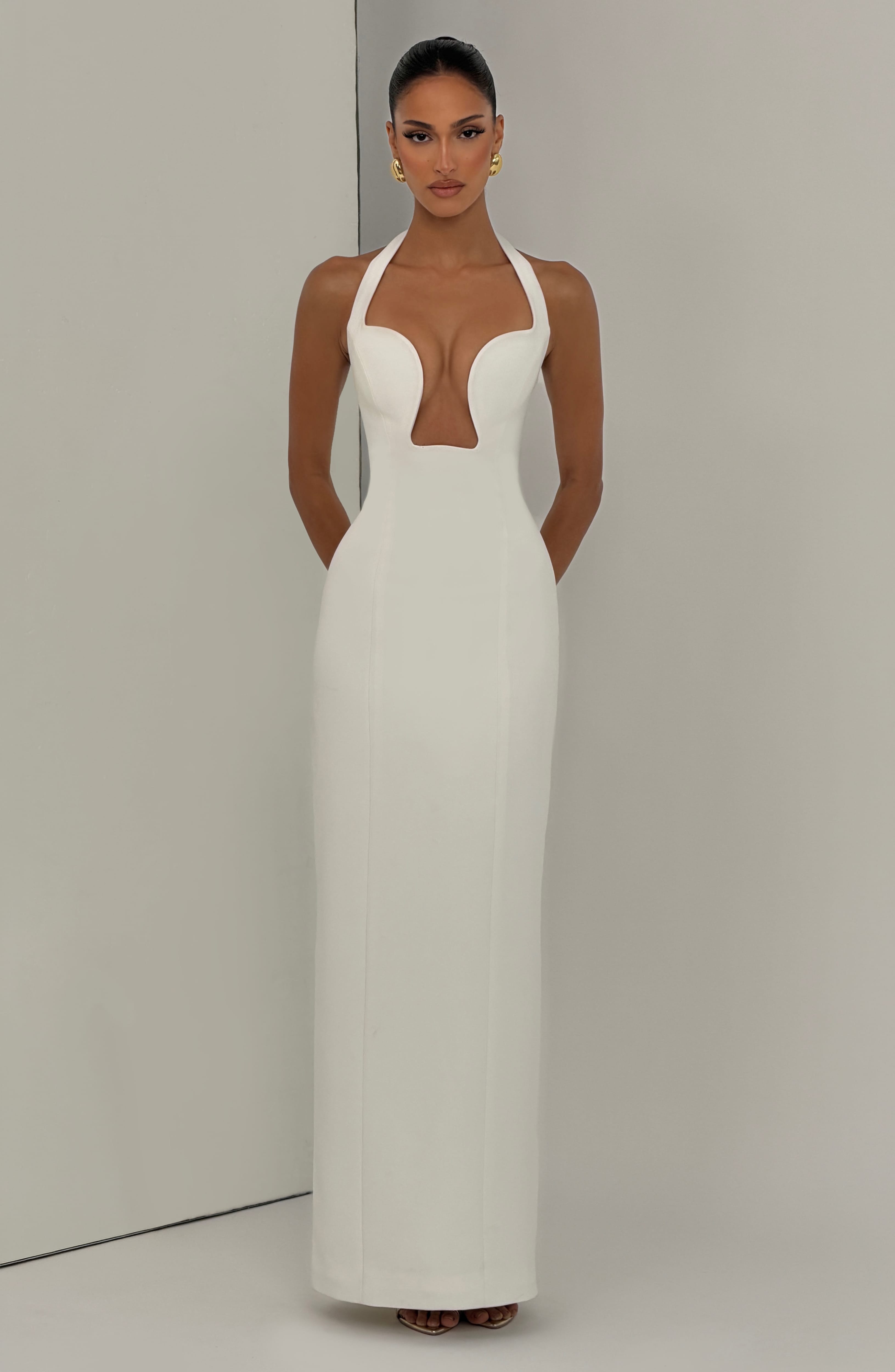 Charlotte Maxi Krem Elbise