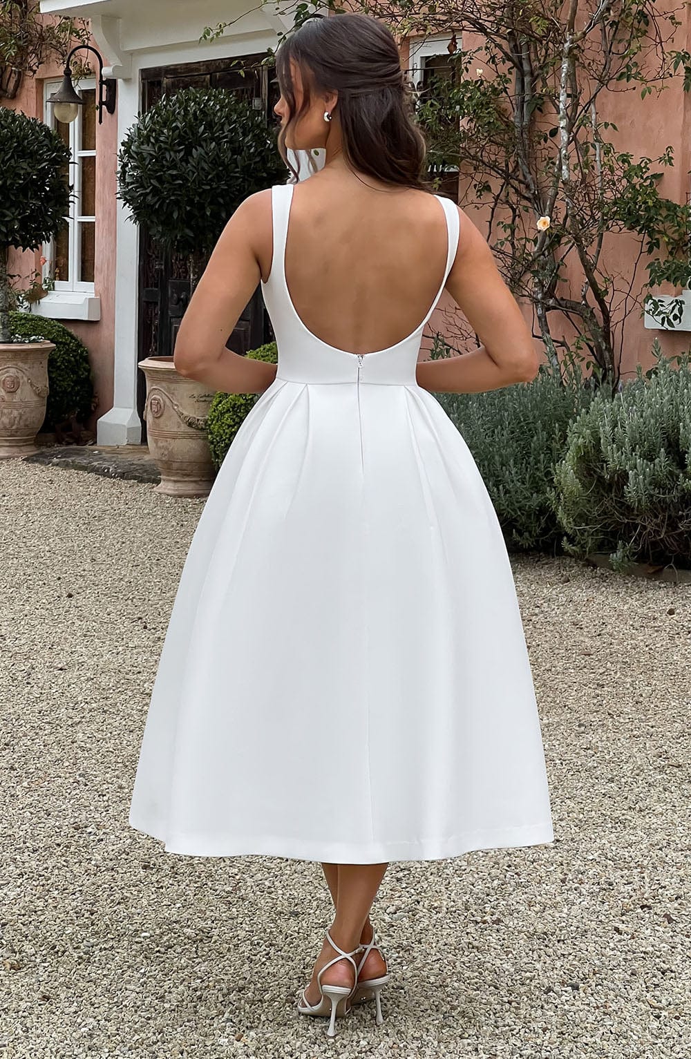 Clarabella Midi Krem Elbise