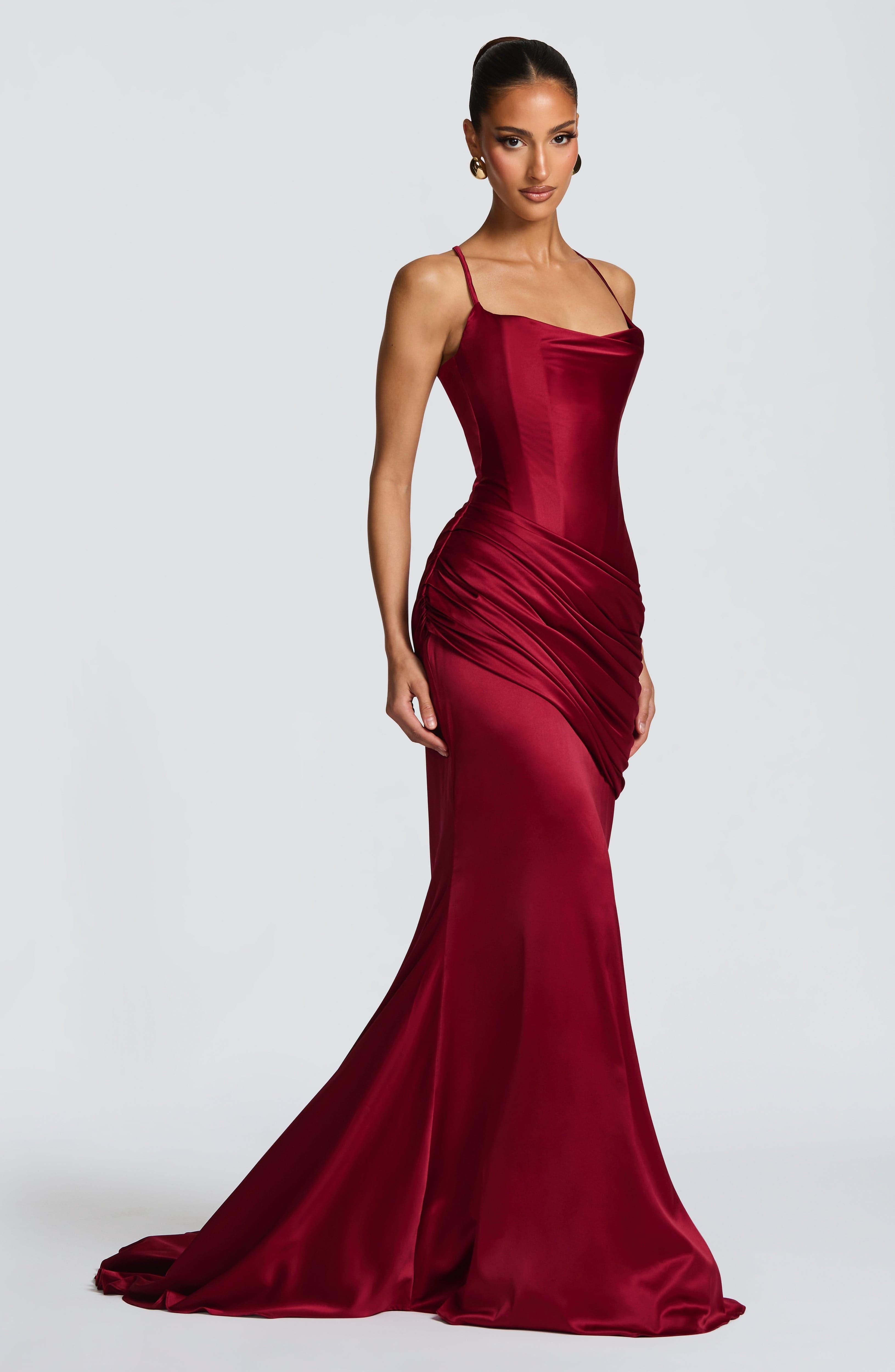 Connie Bordo Maxi Elbise