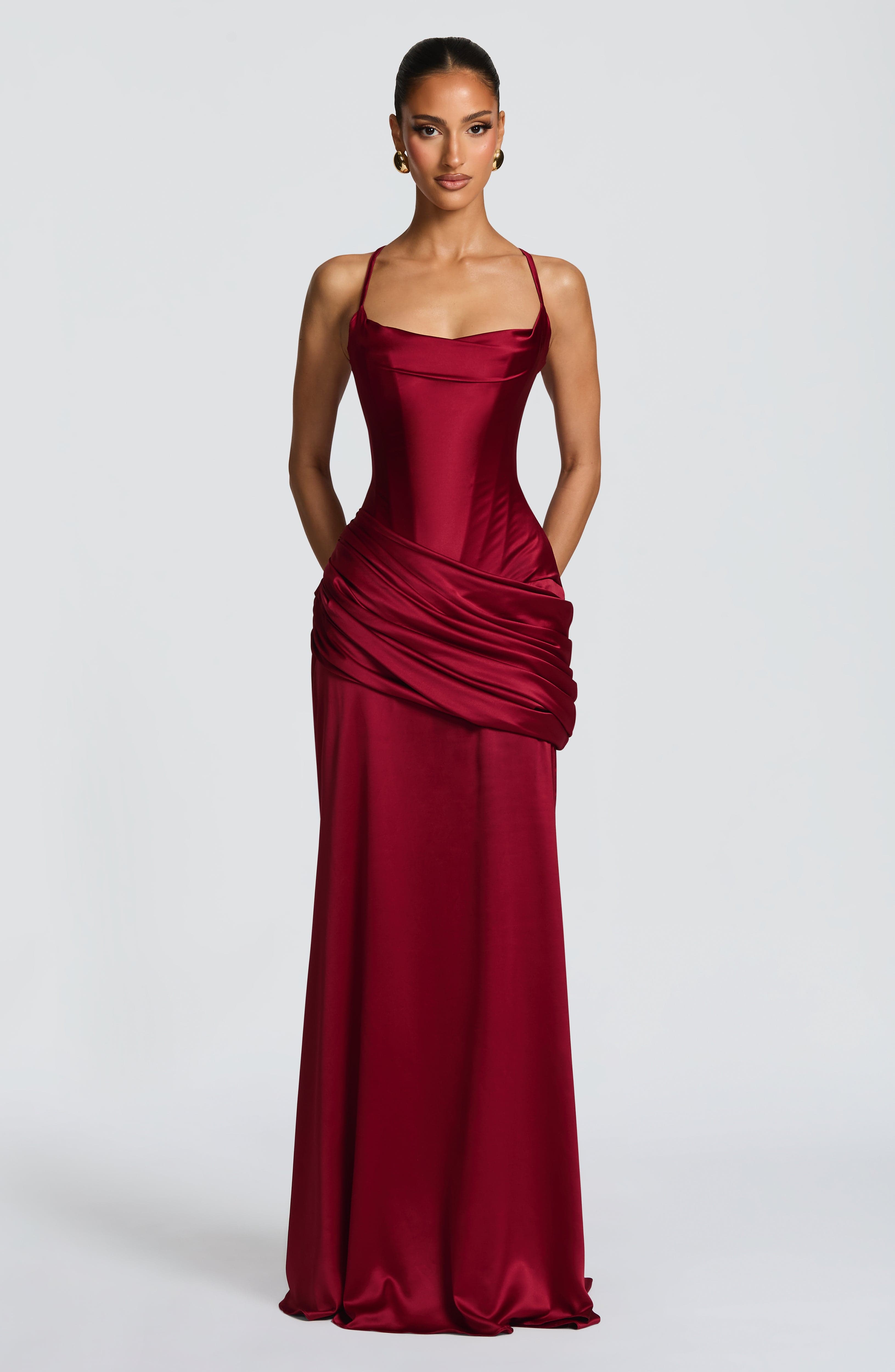 Connie Bordo Maxi Elbise