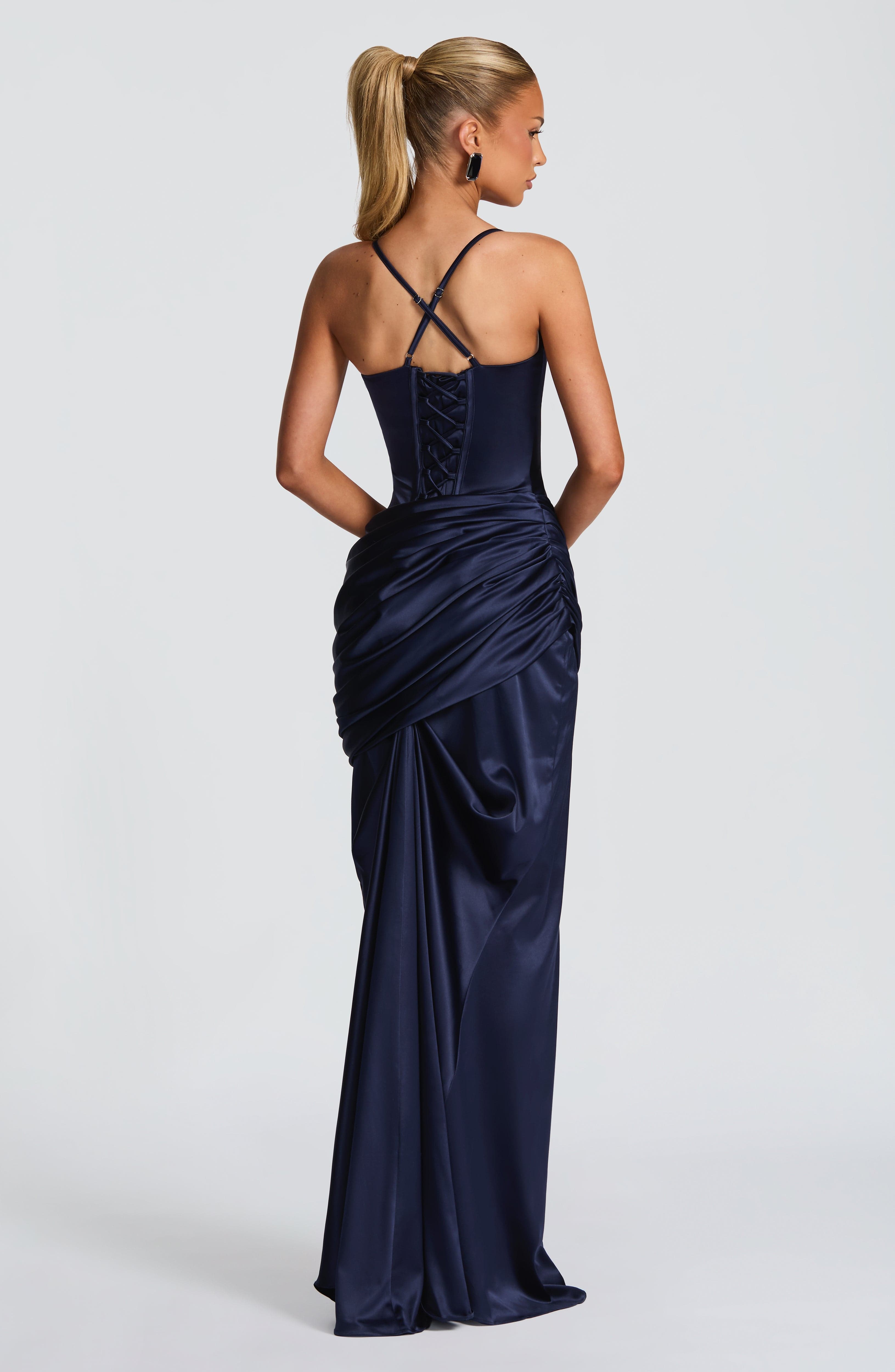 Connie Lacivert Maxi Elbise