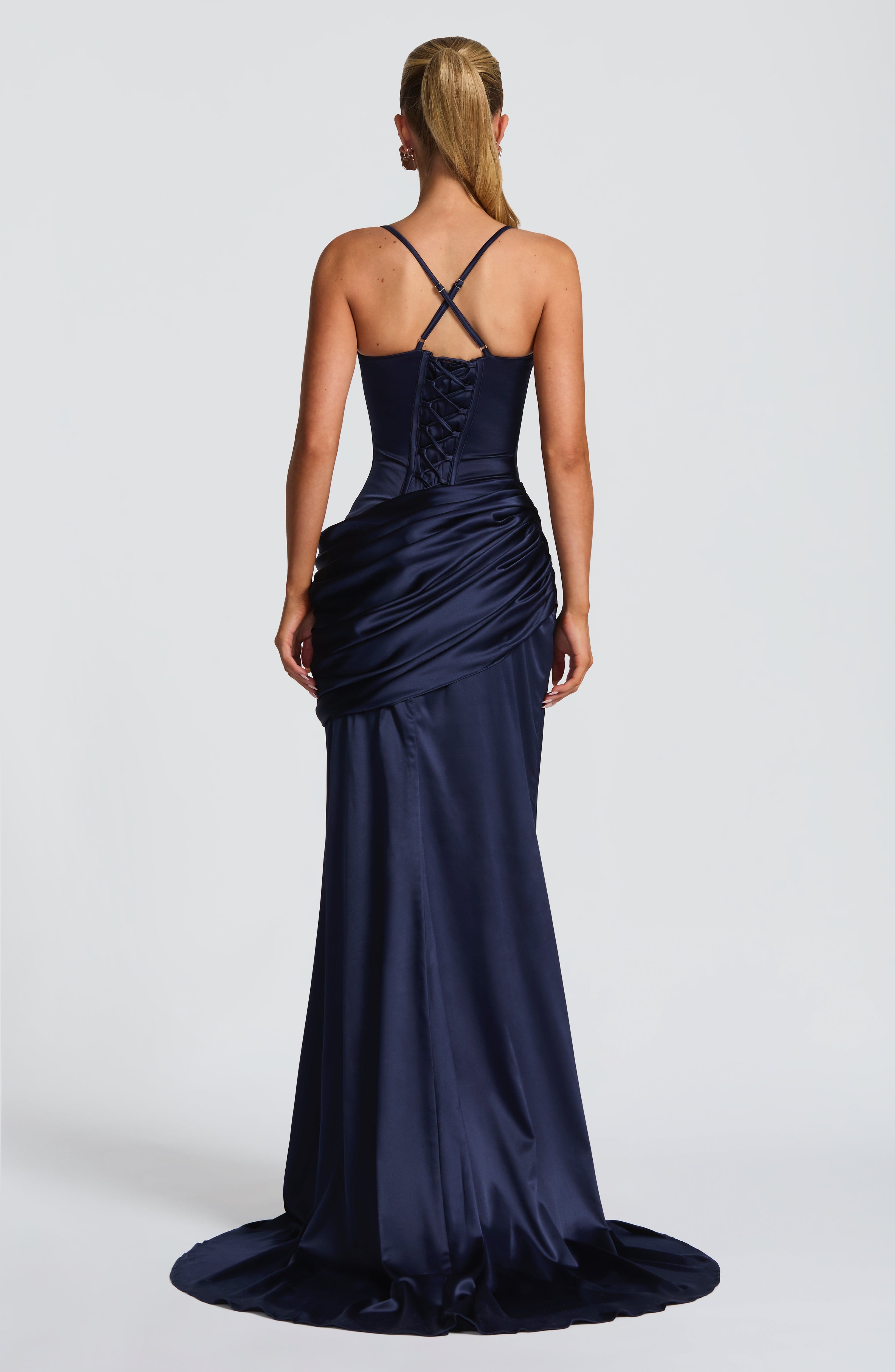Connie Lacivert Maxi Elbise