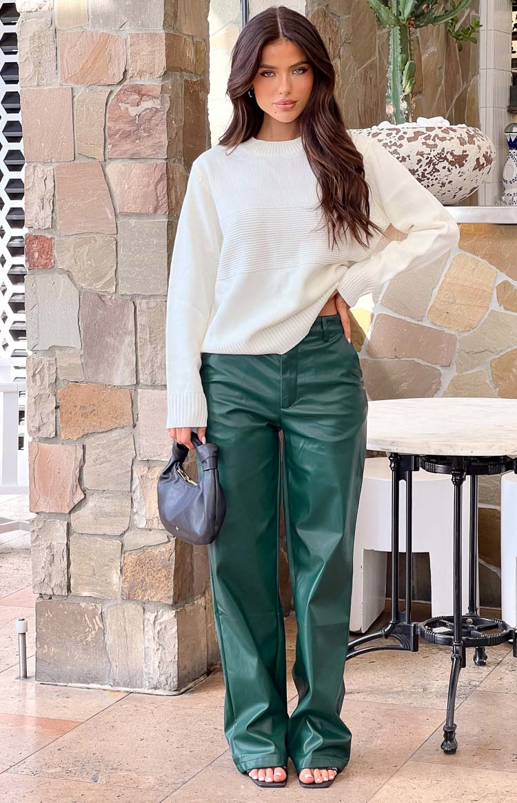 Orman Yeşili PU Pantolon