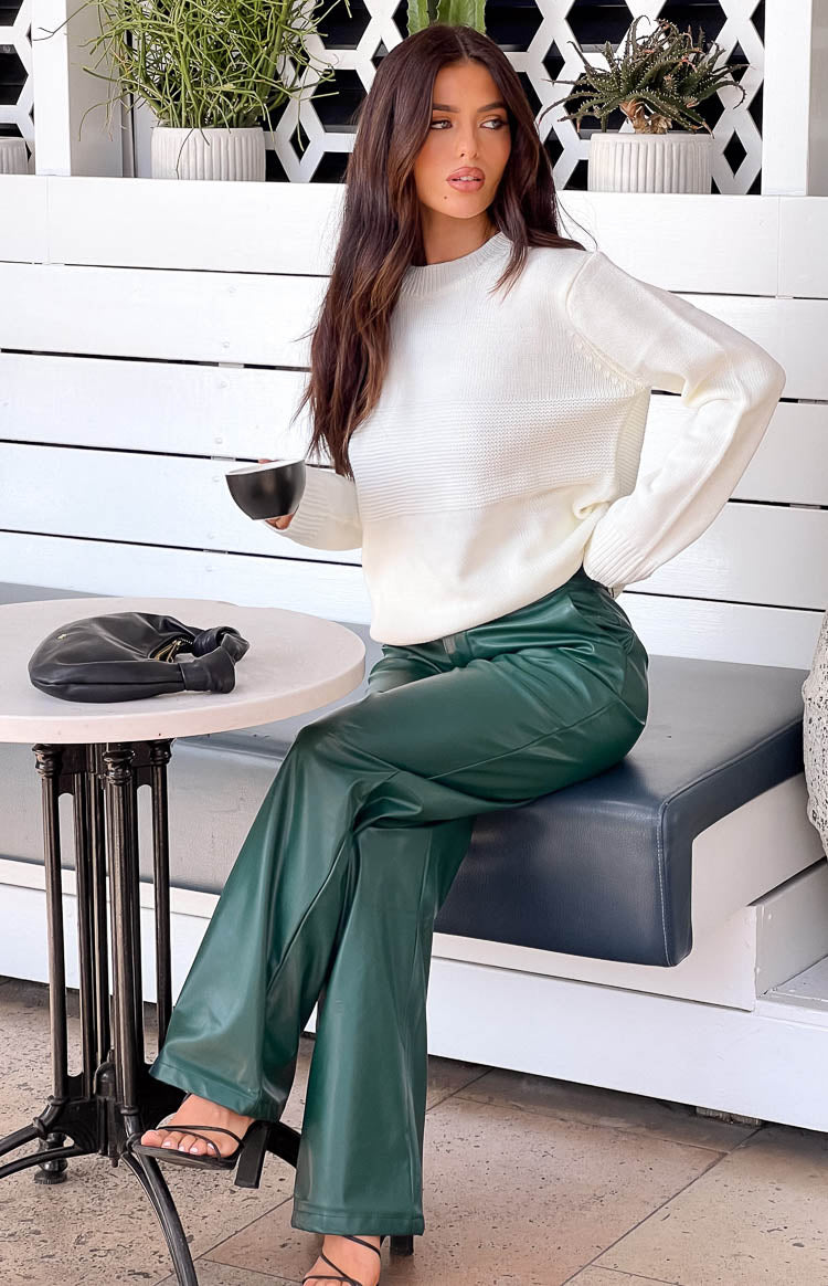 Orman Yeşili PU Pantolon
