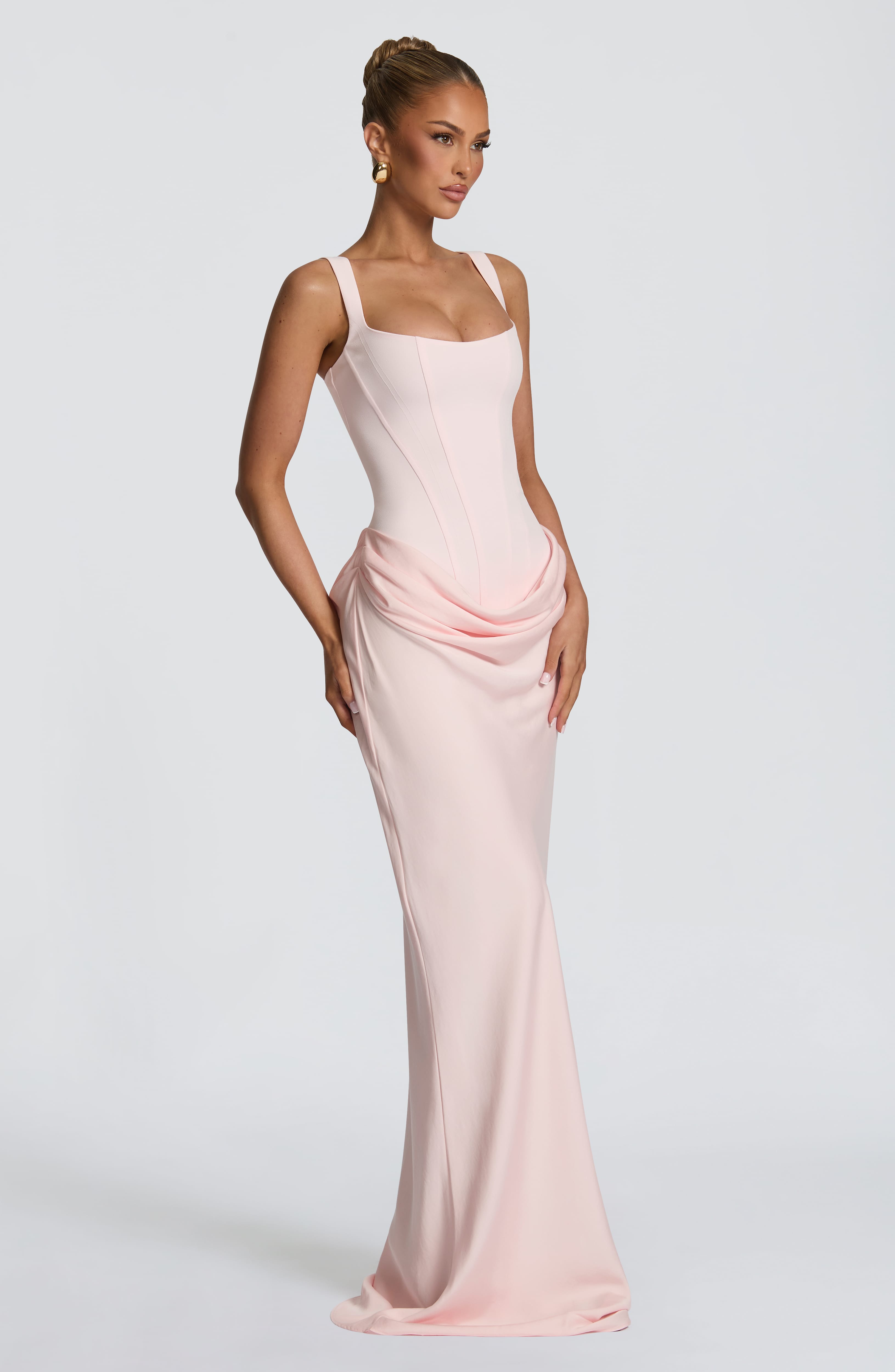 Pembe Cornelia Maxi Elbise