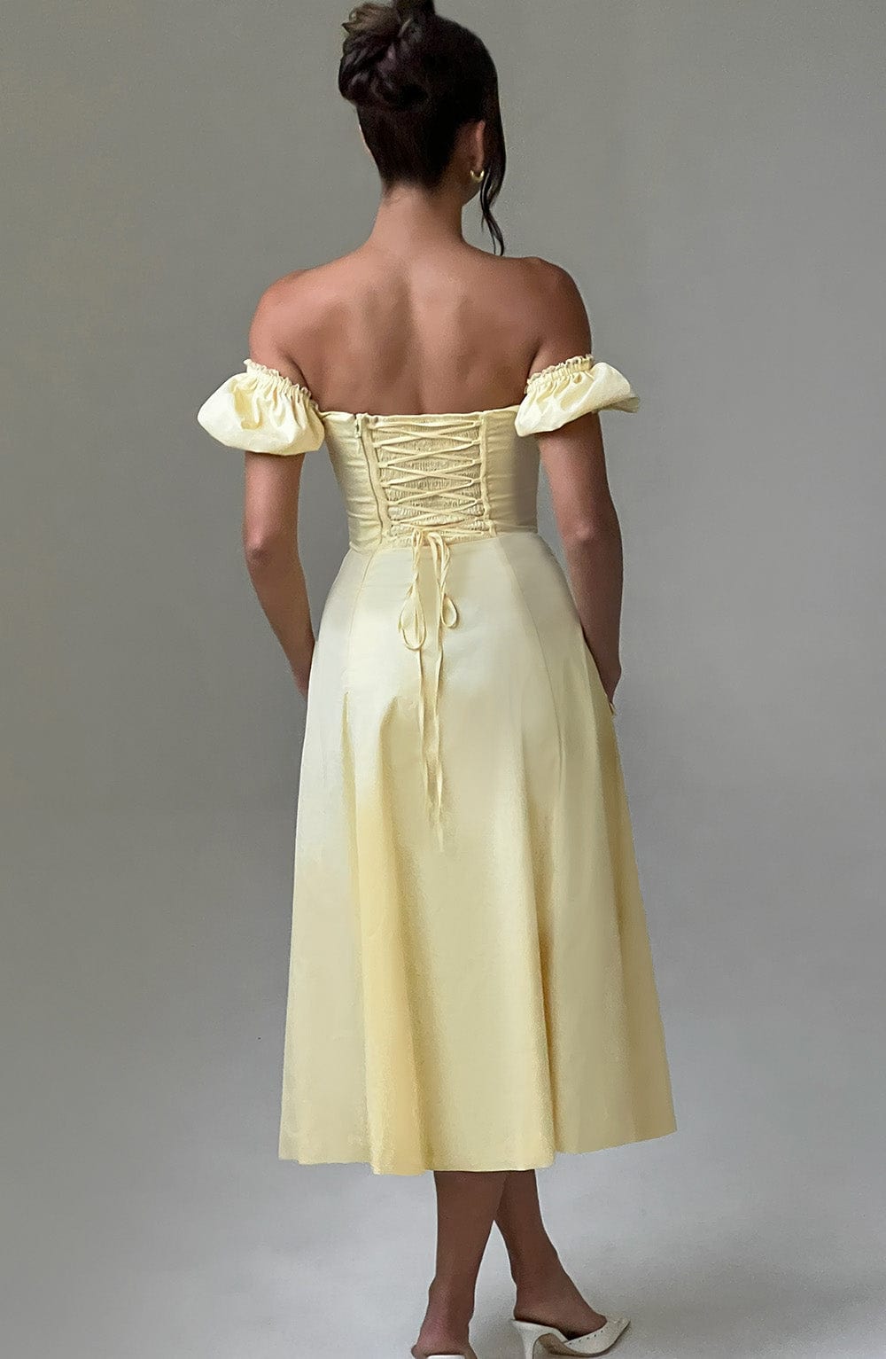 Limon Midi Elbise - Courtney Modeli