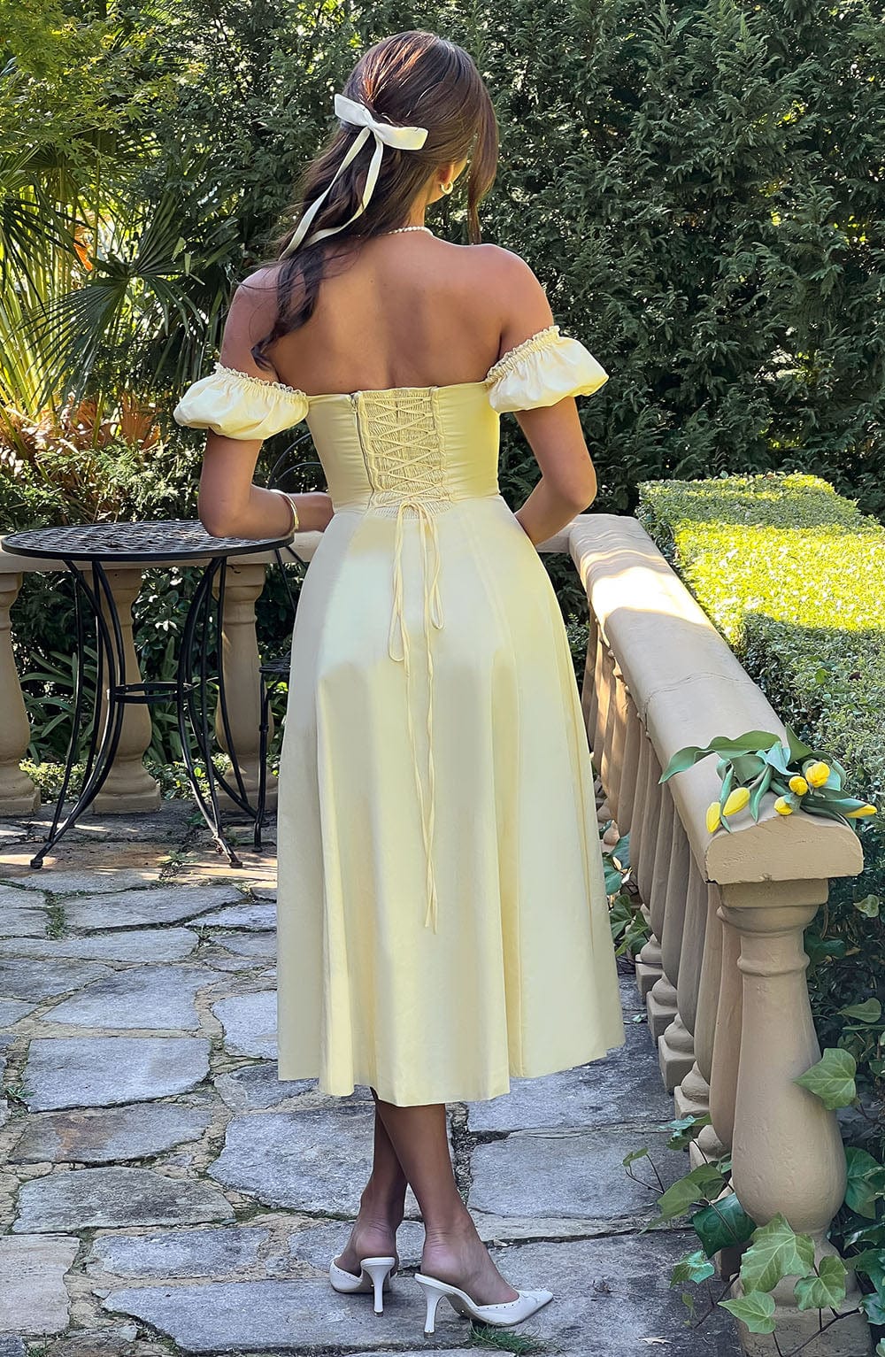 Limon Midi Elbise - Courtney Modeli