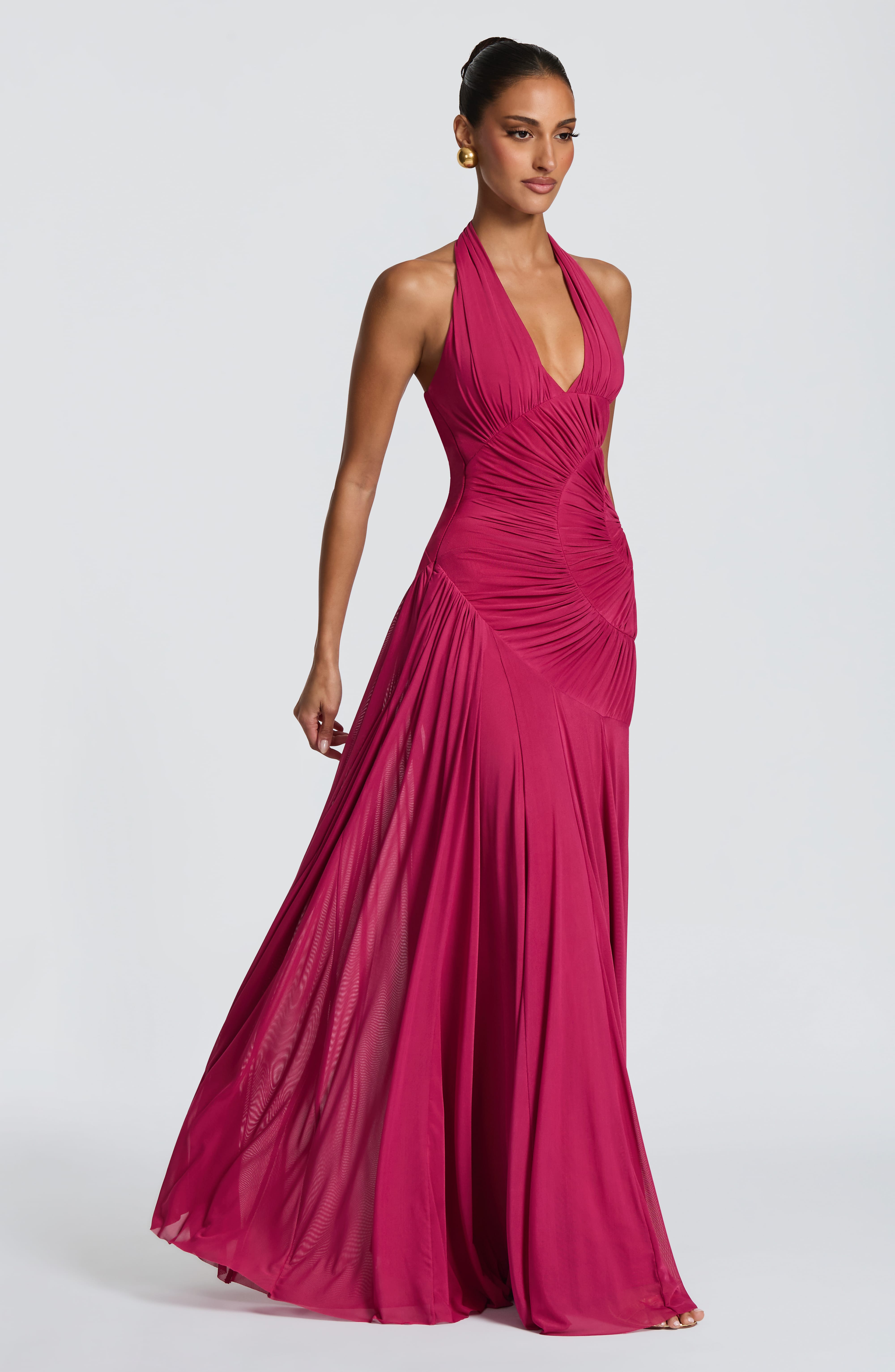 Selira Maxi Elbise – Ahududu