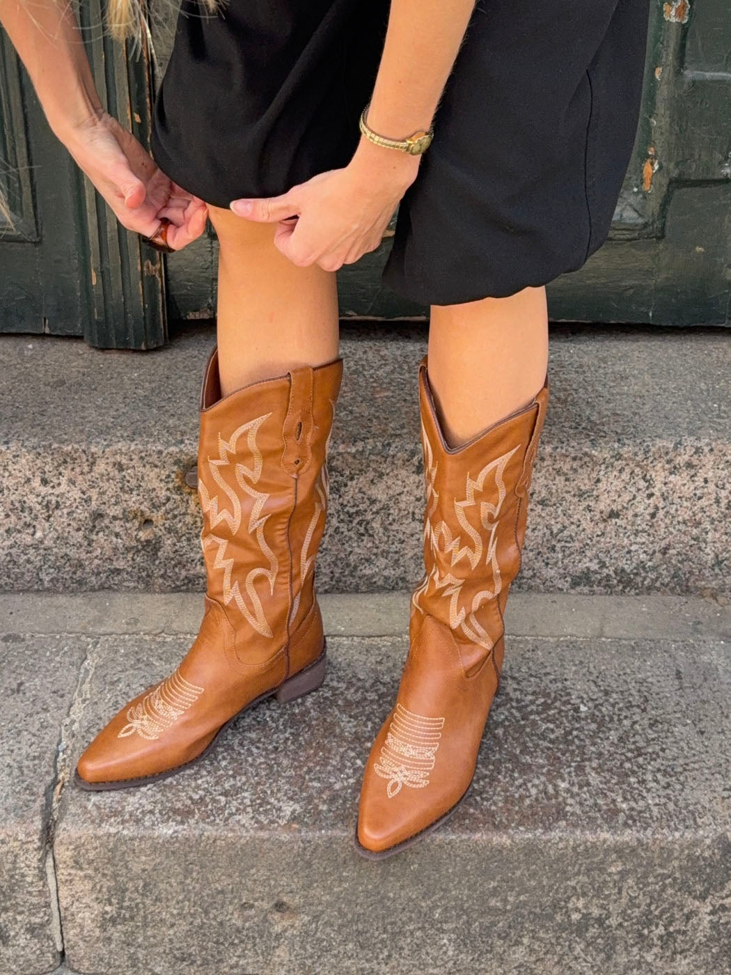 Cille Kahverengi Cowboy Botları