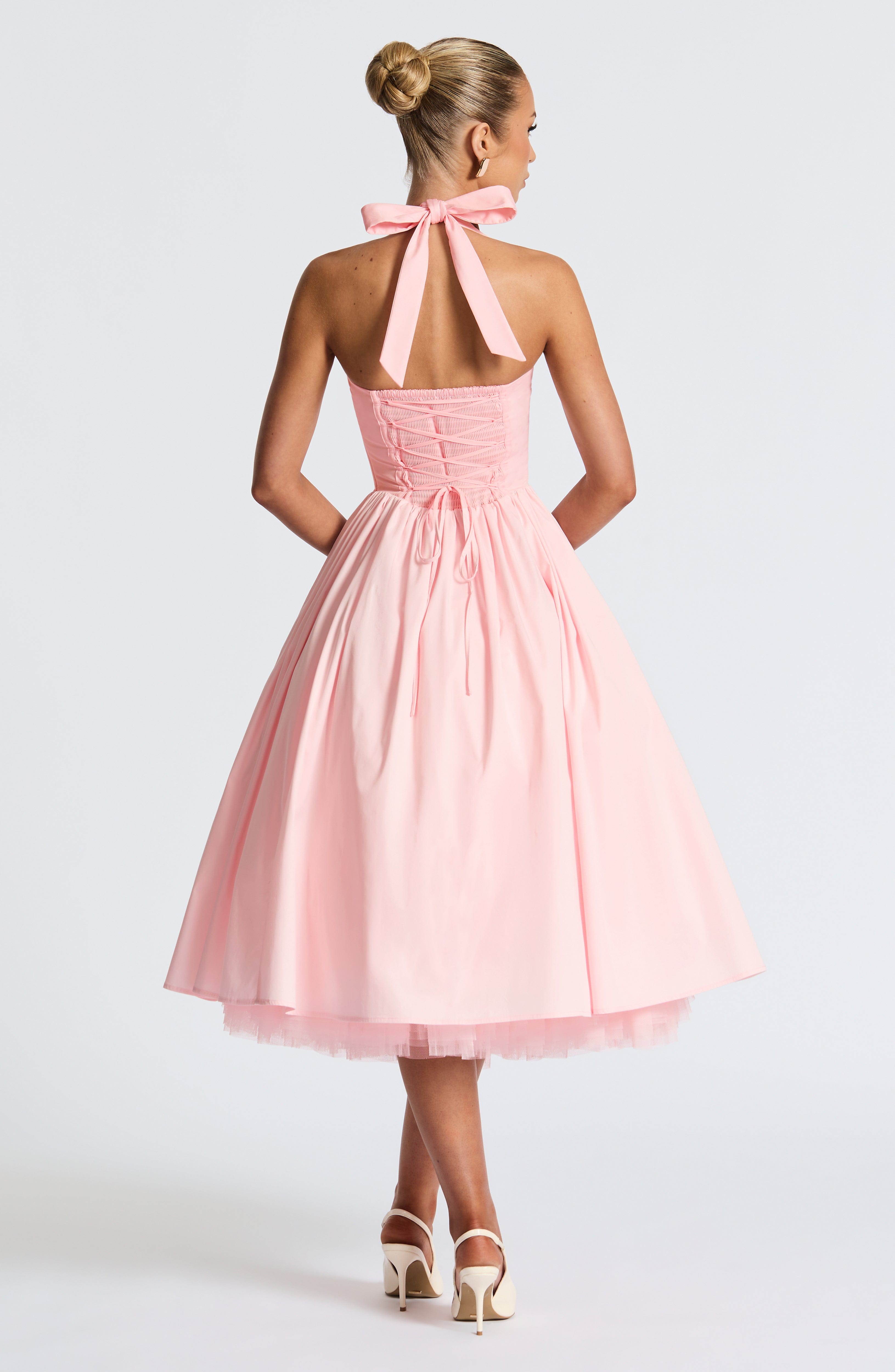 Cressida Pembe Midi Elbise