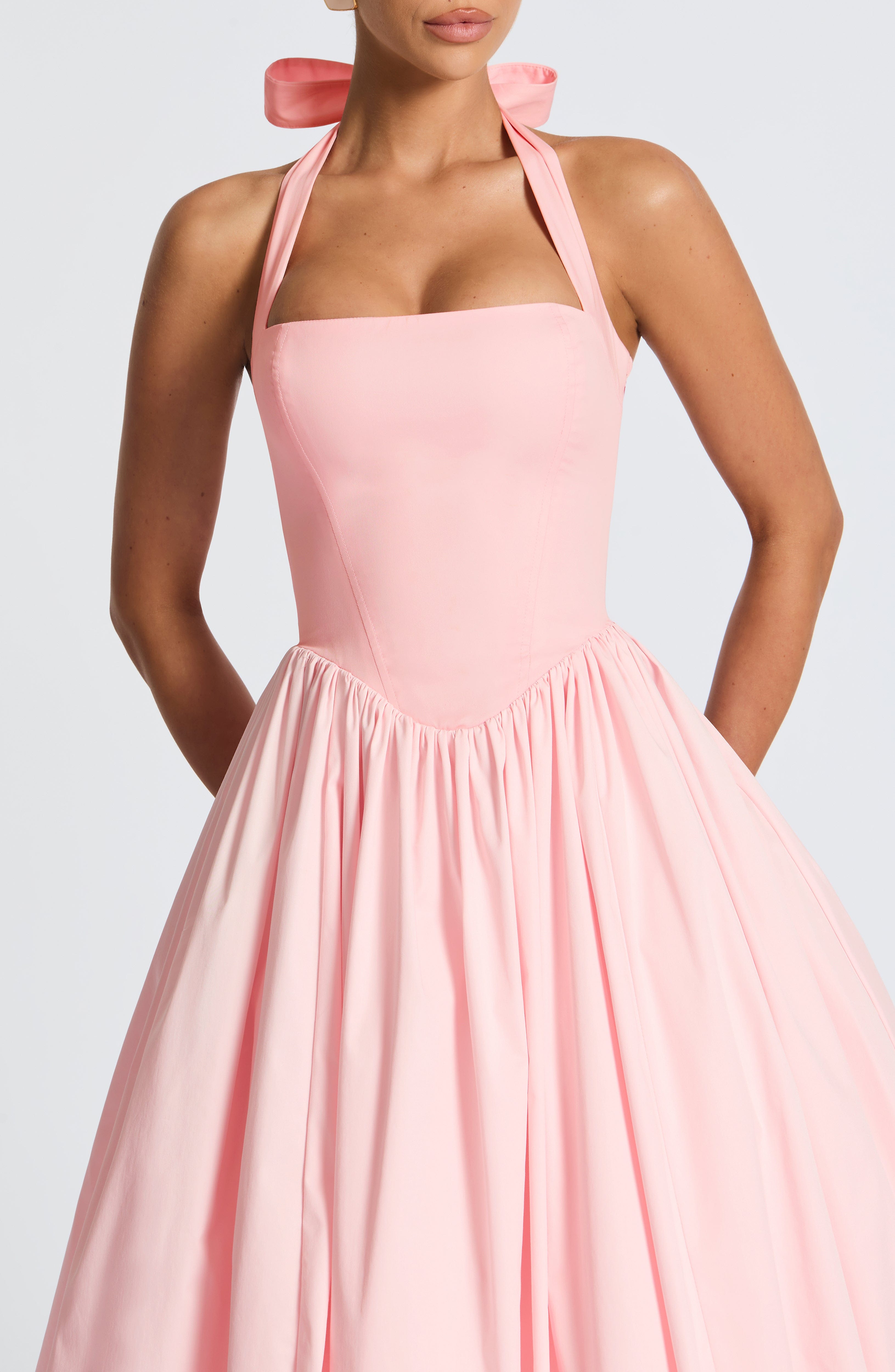Cressida Pembe Midi Elbise