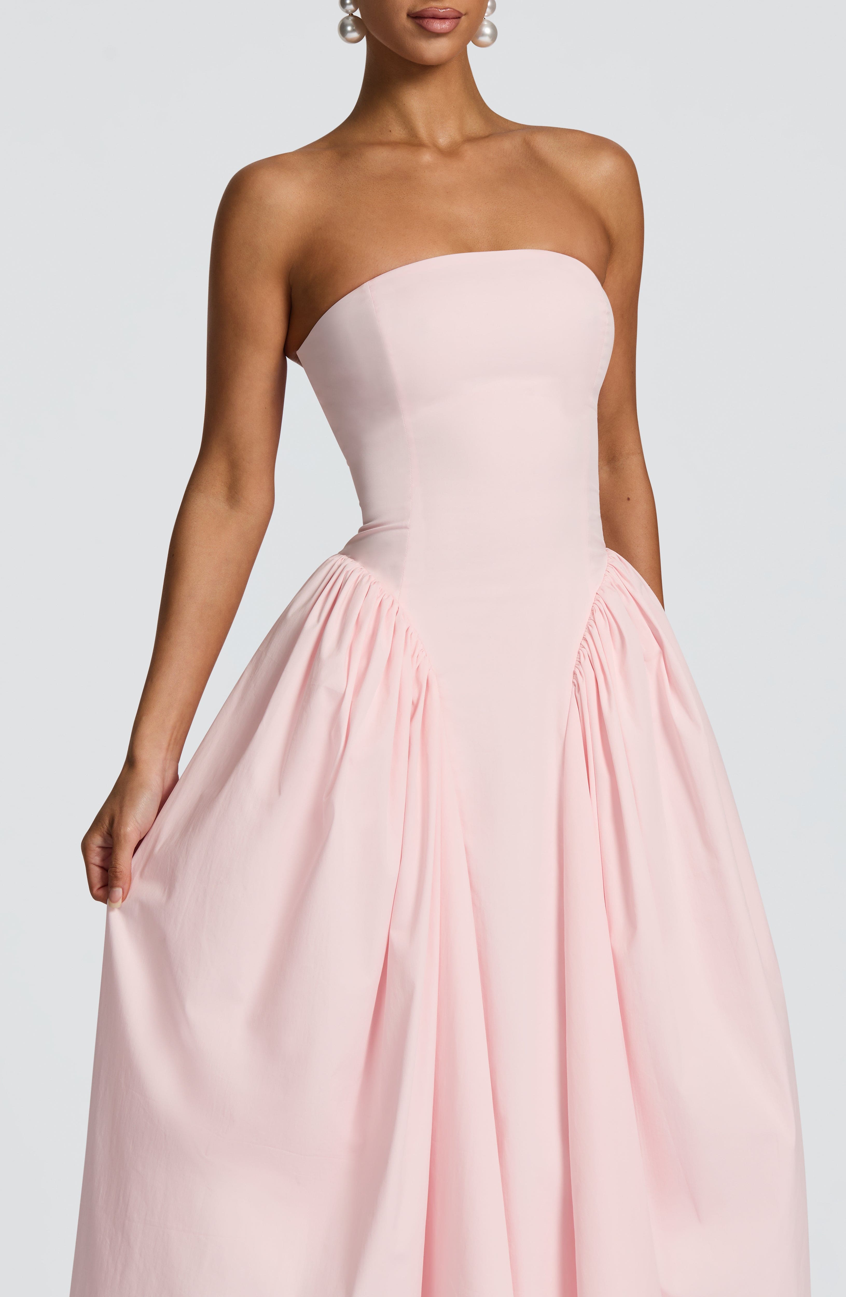 Pembe Darla Midi Elbise