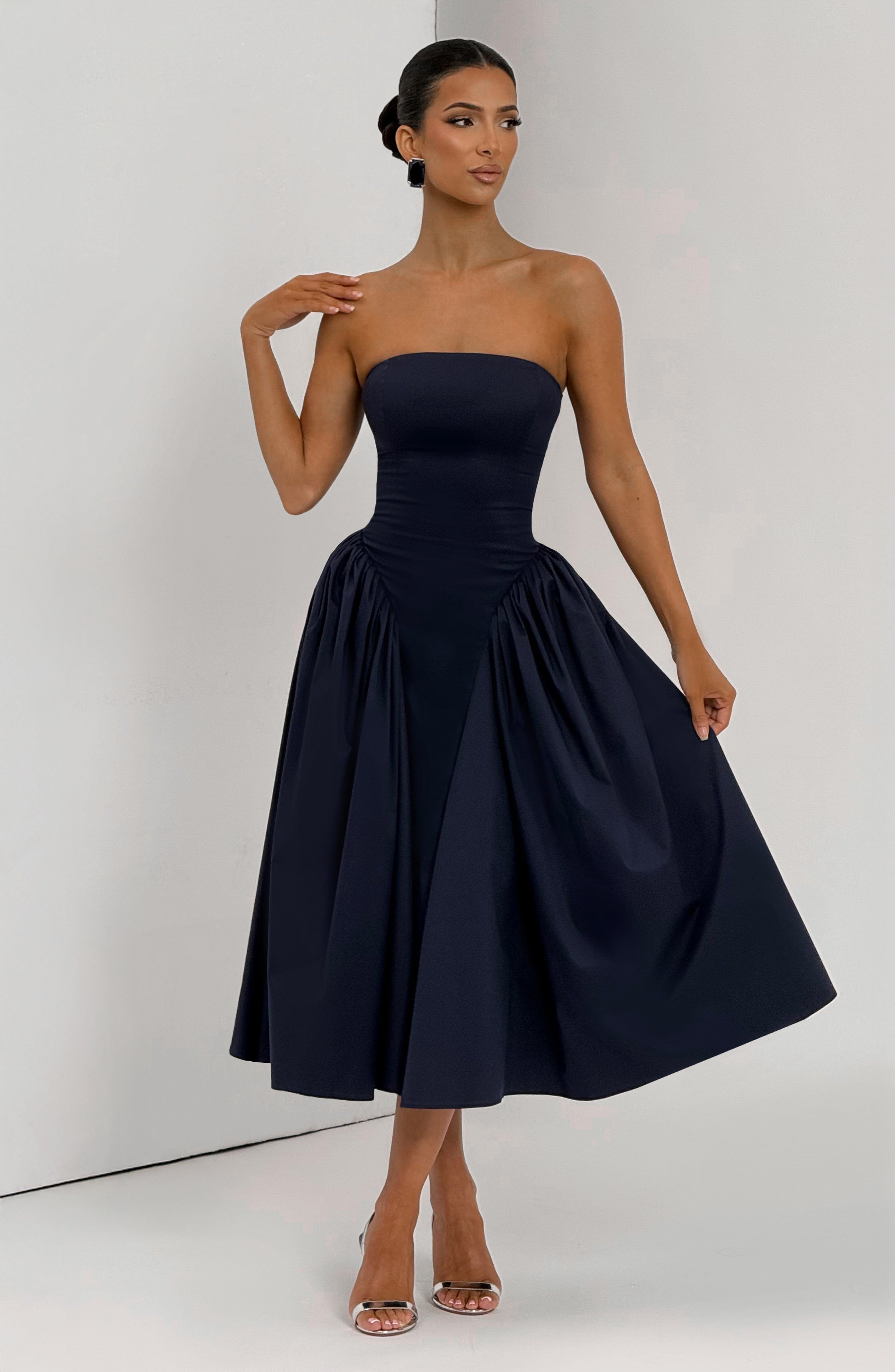 Lacivert Darla Midi Elbise