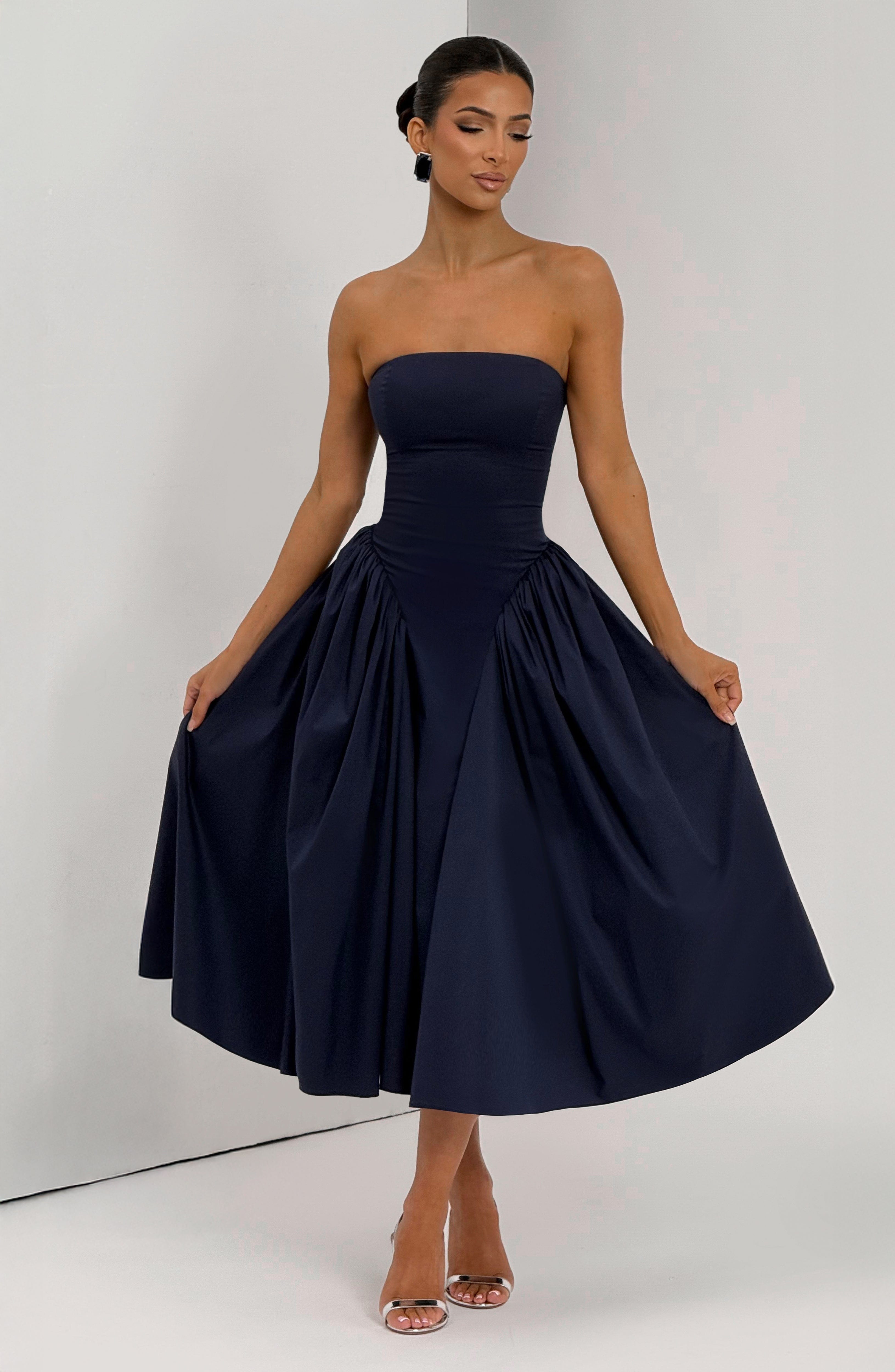 Lacivert Darla Midi Elbise