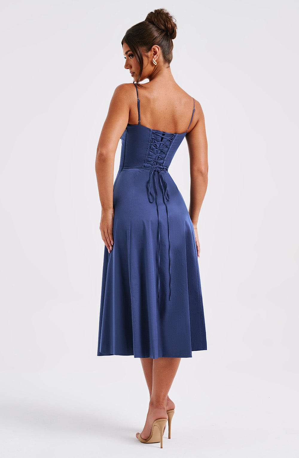 Deanna Lacivert Midi Elbise