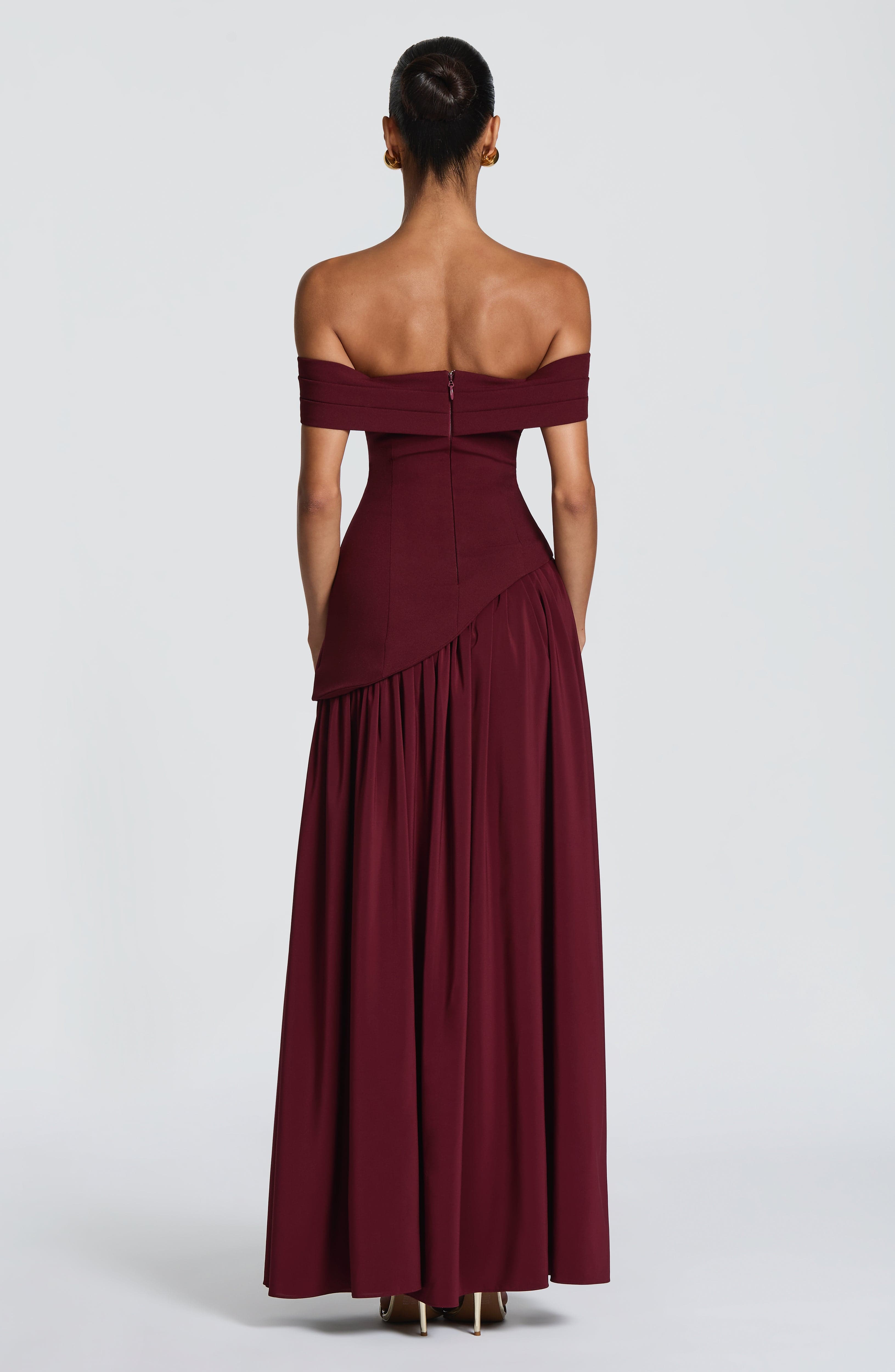 Delilah Maxi Elbise - Parlak Kiraz Rengi