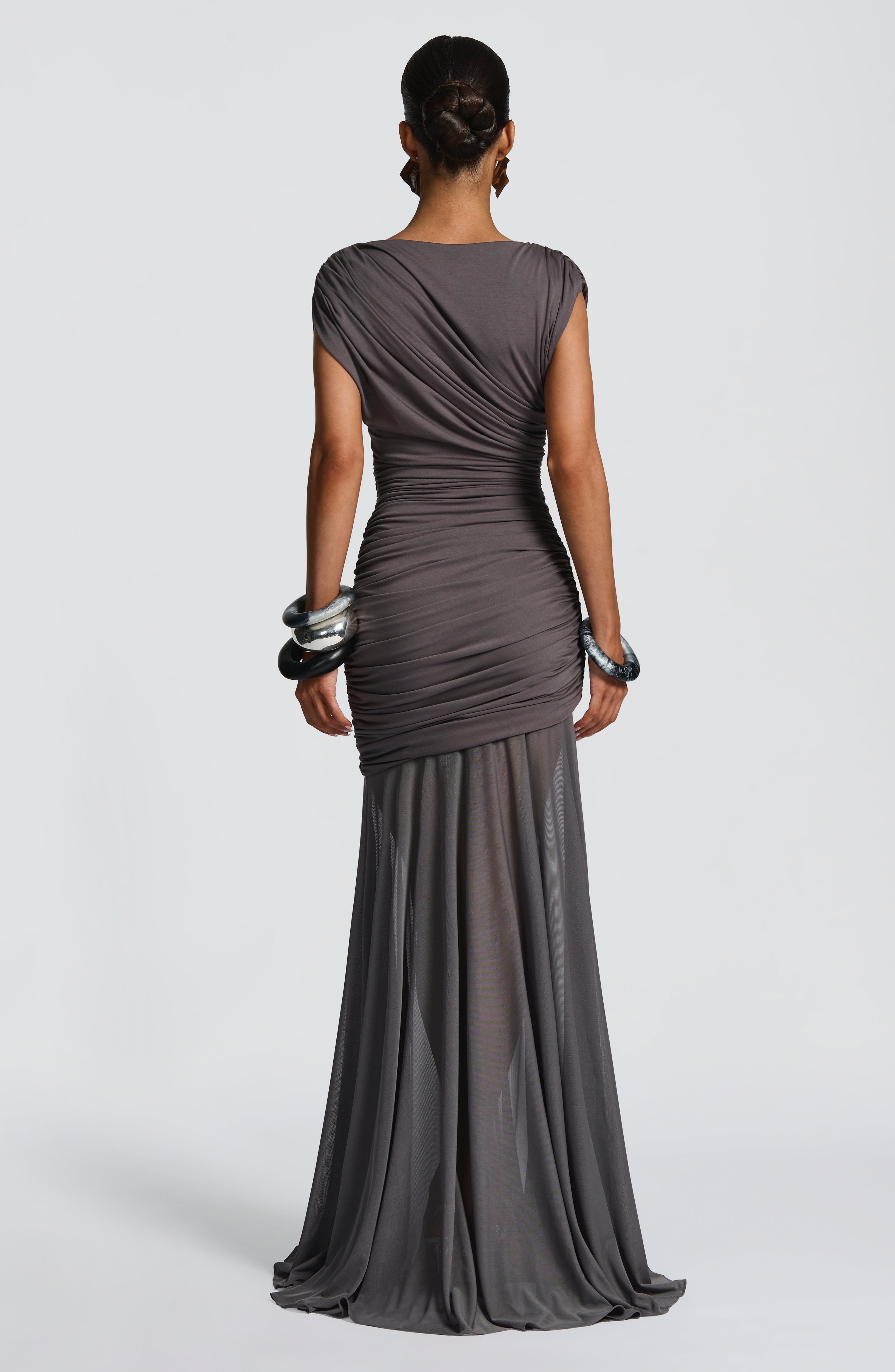 Demelza Maxi Antrasit Elbise