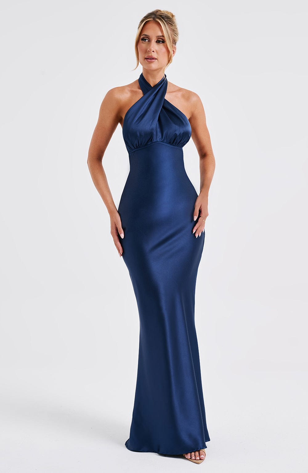 Dimitra Lacivert Maxi Elbise