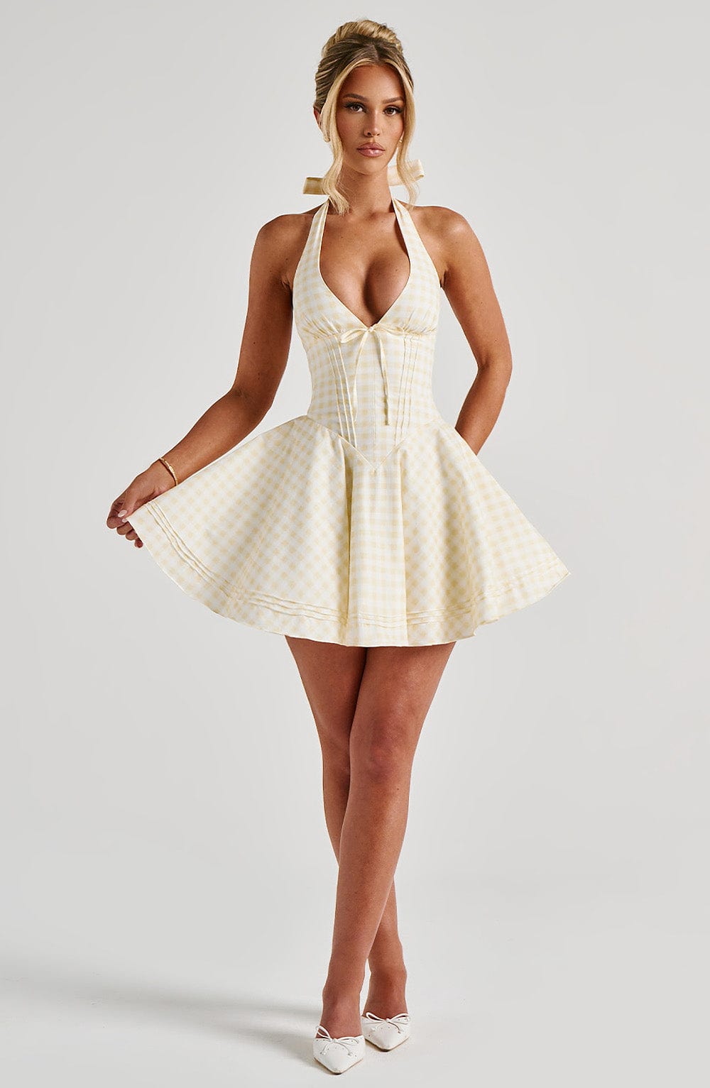 Doris Mini Limon Sarısı Elbise