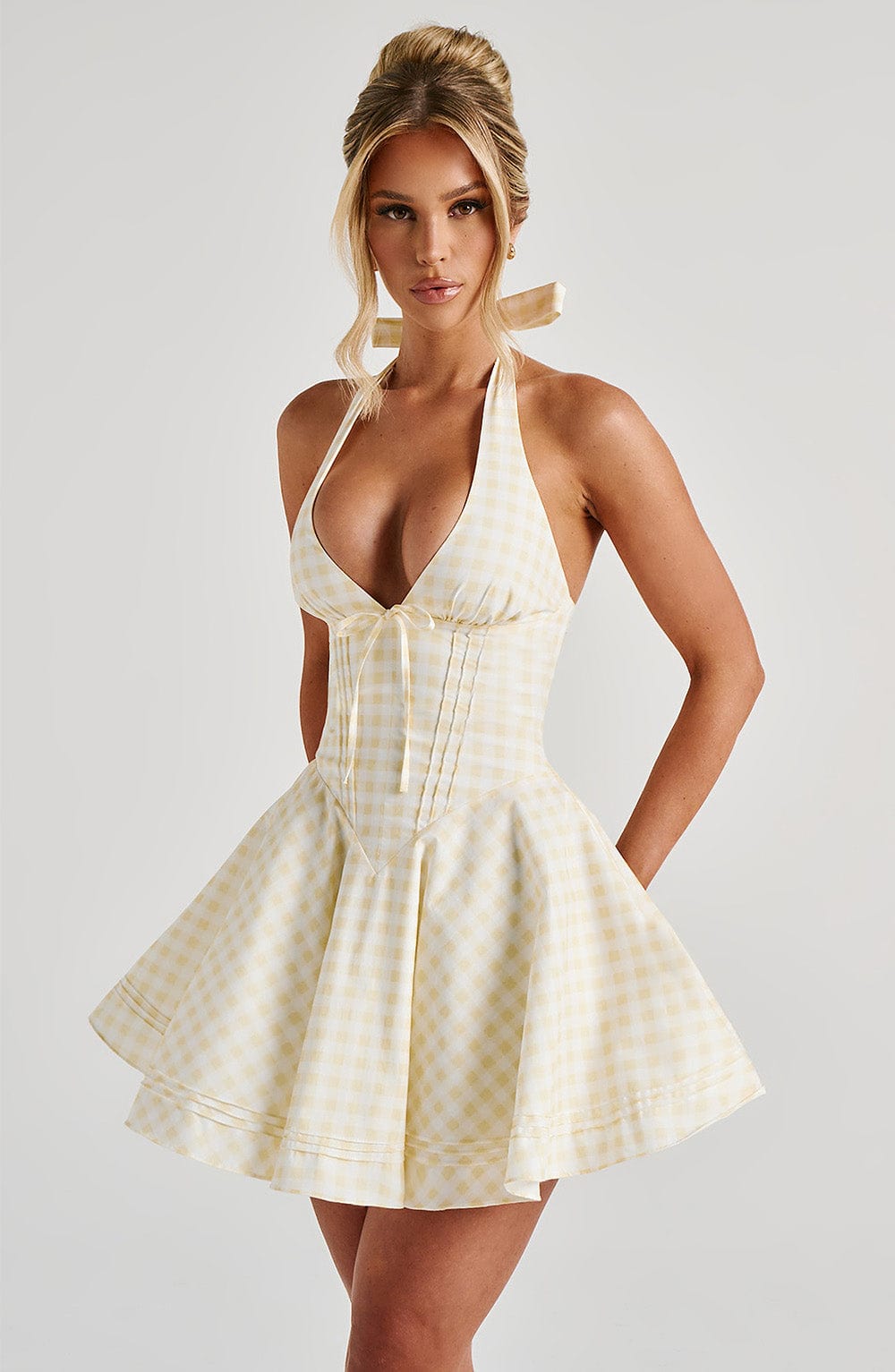 Doris Mini Limon Sarısı Elbise