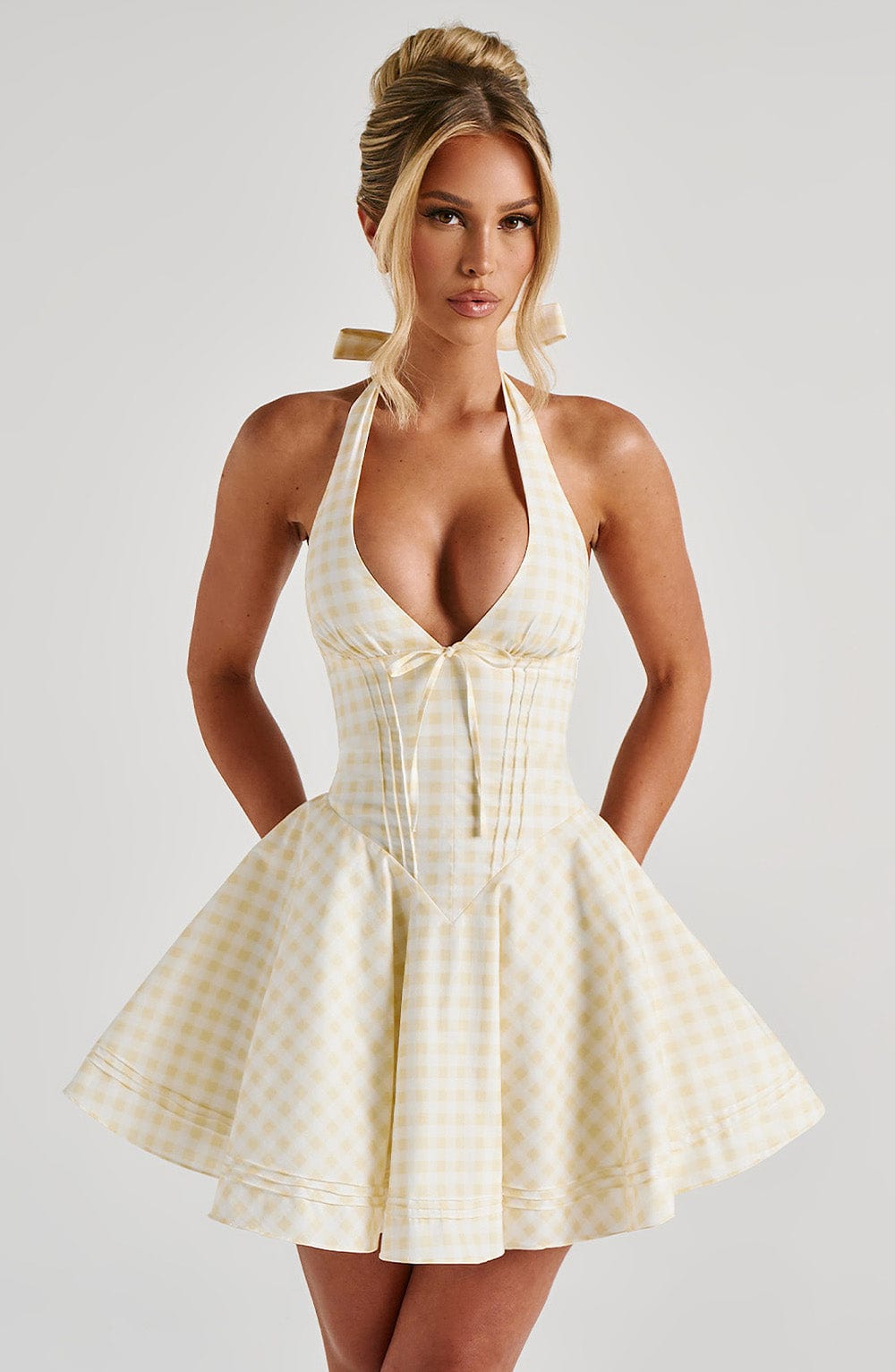 Doris Mini Limon Sarısı Elbise