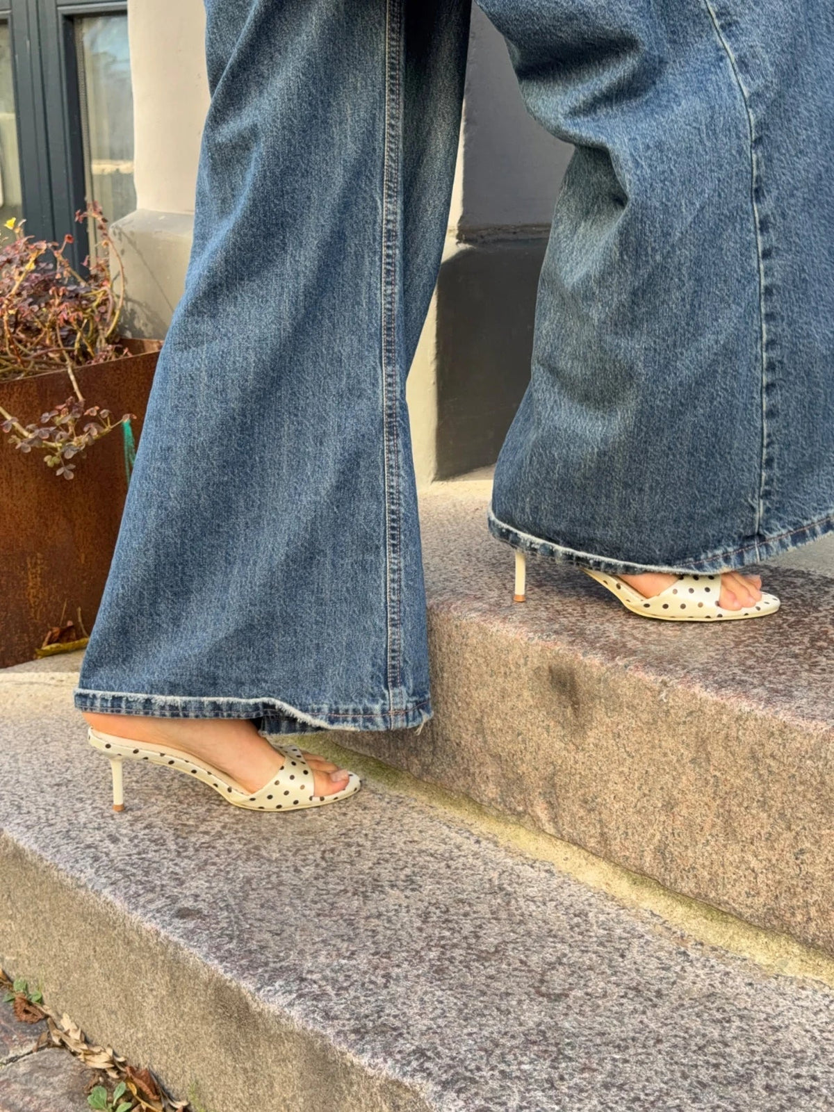 Krem Kahverengi Dottie Mules