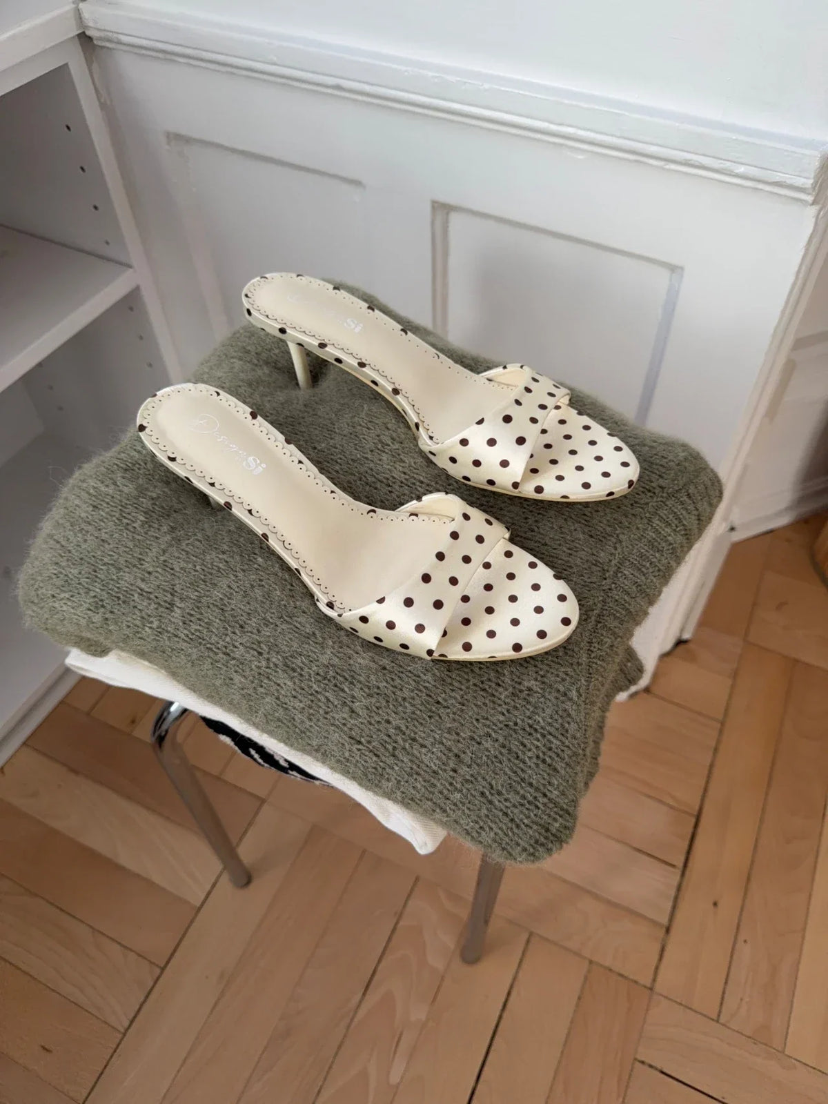 Krem Kahverengi Dottie Mules