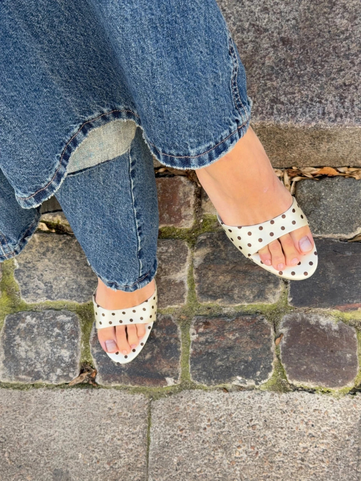 Krem Kahverengi Dottie Mules