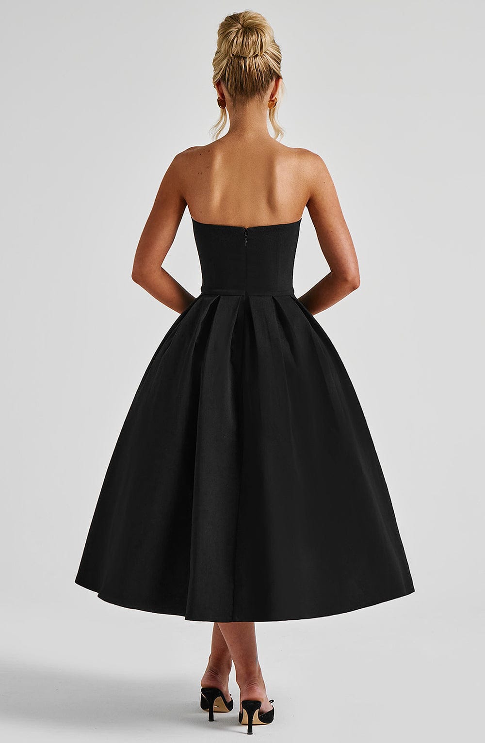Siyah Edith Midi Elbise