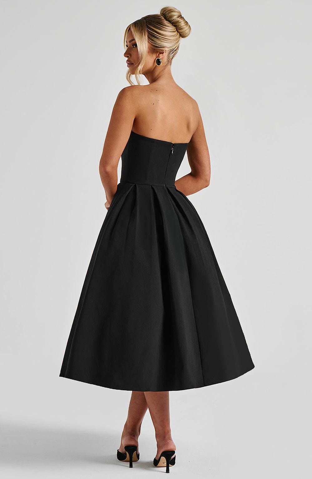 Siyah Edith Midi Elbise